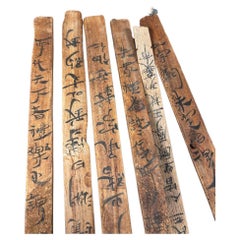 Chinese Antique Cache 98 Bamboo Wood Calligraphy Slips, Collectors Find