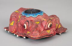 Chinese Antique Carved and Painted Frog