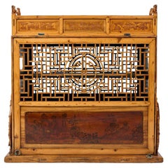 Chinese Antique Carved "Long Life" Wedding Marriage Chest, 19thc.