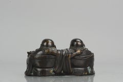 Chinese Antique Chinese Bronze Laughing Buddha Statue China, ca 1900