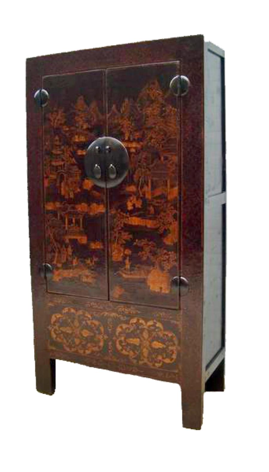 Chinese Export Chinese Antique Chinoiserie Style Cabinet For Sale