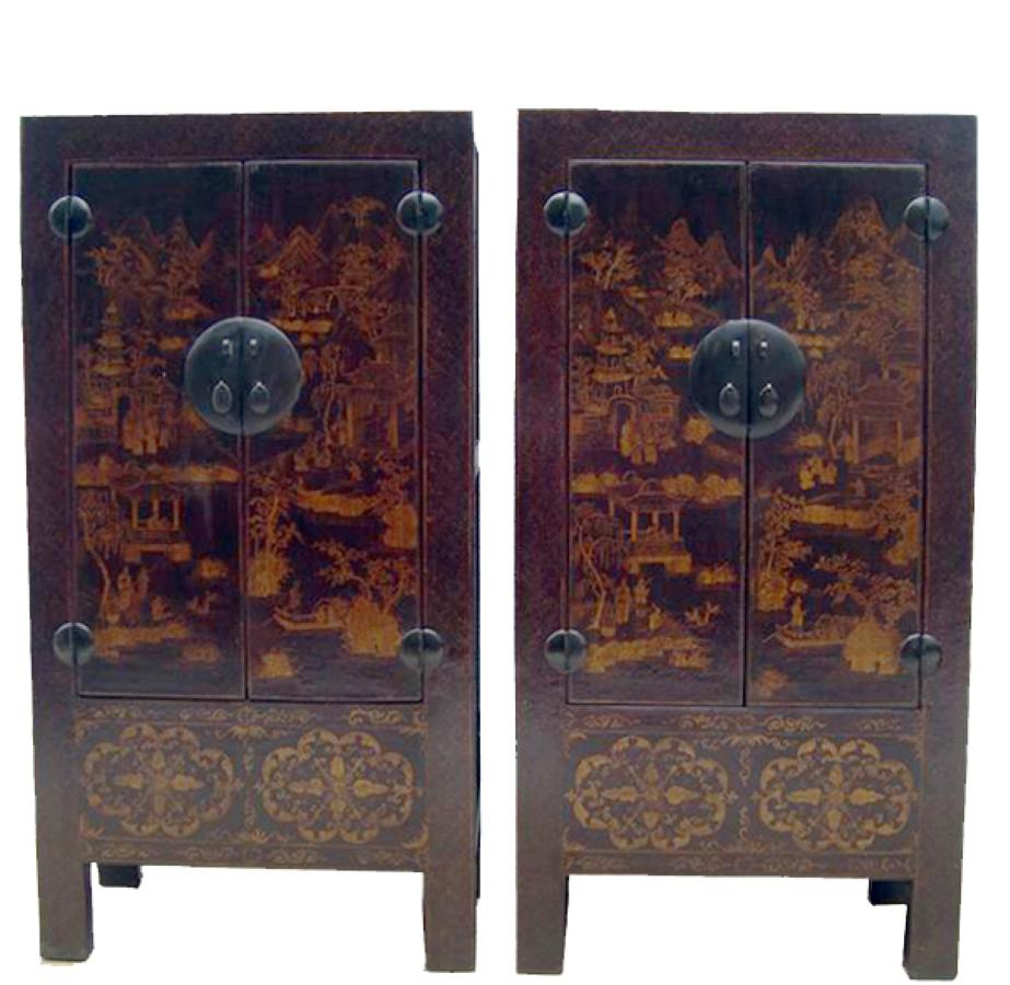 Chinese Antique Chinoiserie Style Cabinet In Good Condition For Sale In Merrimack, NH