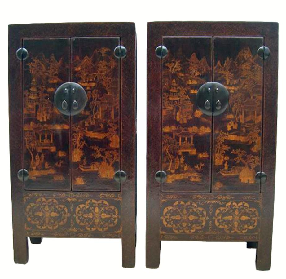 20th Century Chinese Antique Chinoiserie Style Cabinet For Sale
