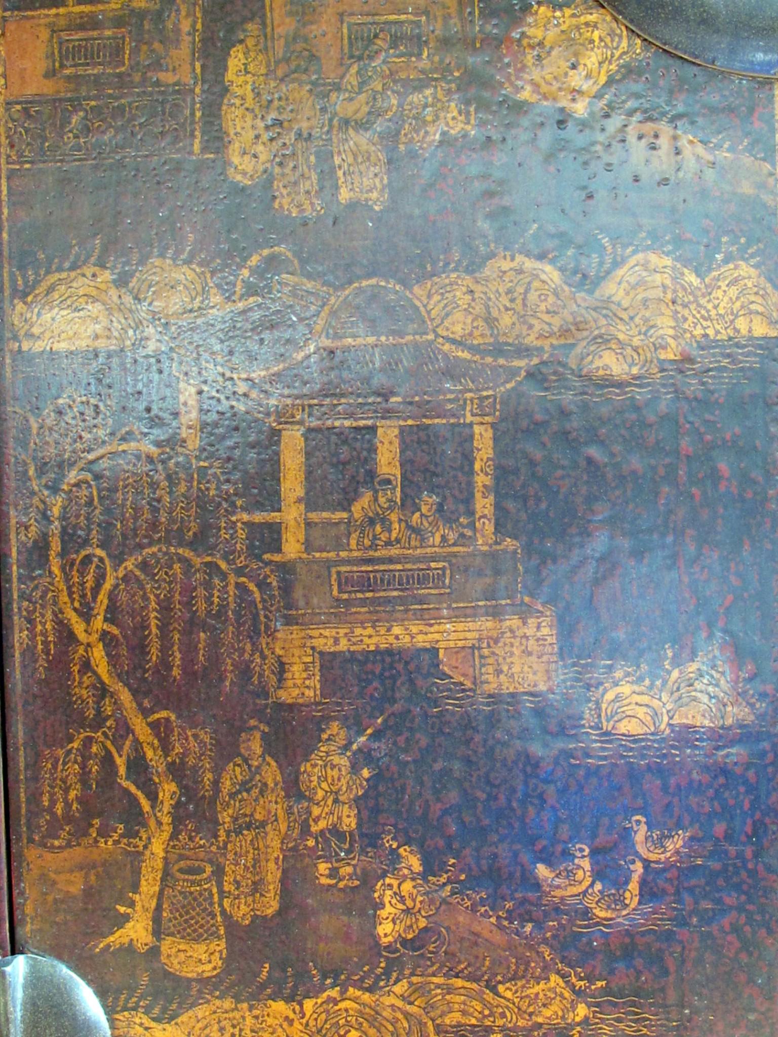 Elm Chinese Antique Chinoiserie Style Cabinet For Sale