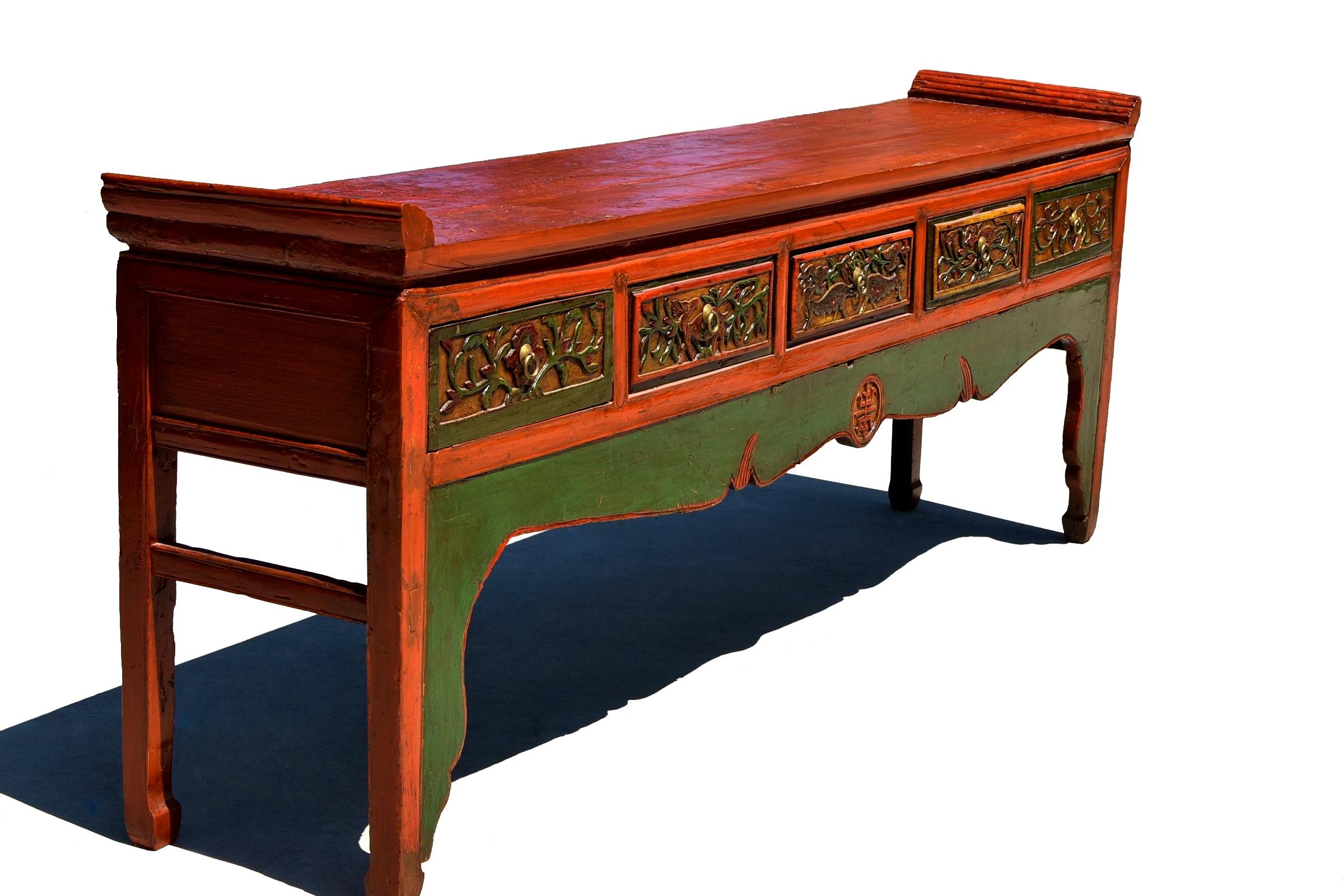 Chinese Antique Console Table Over 8 ft Long Altar For Sale 1