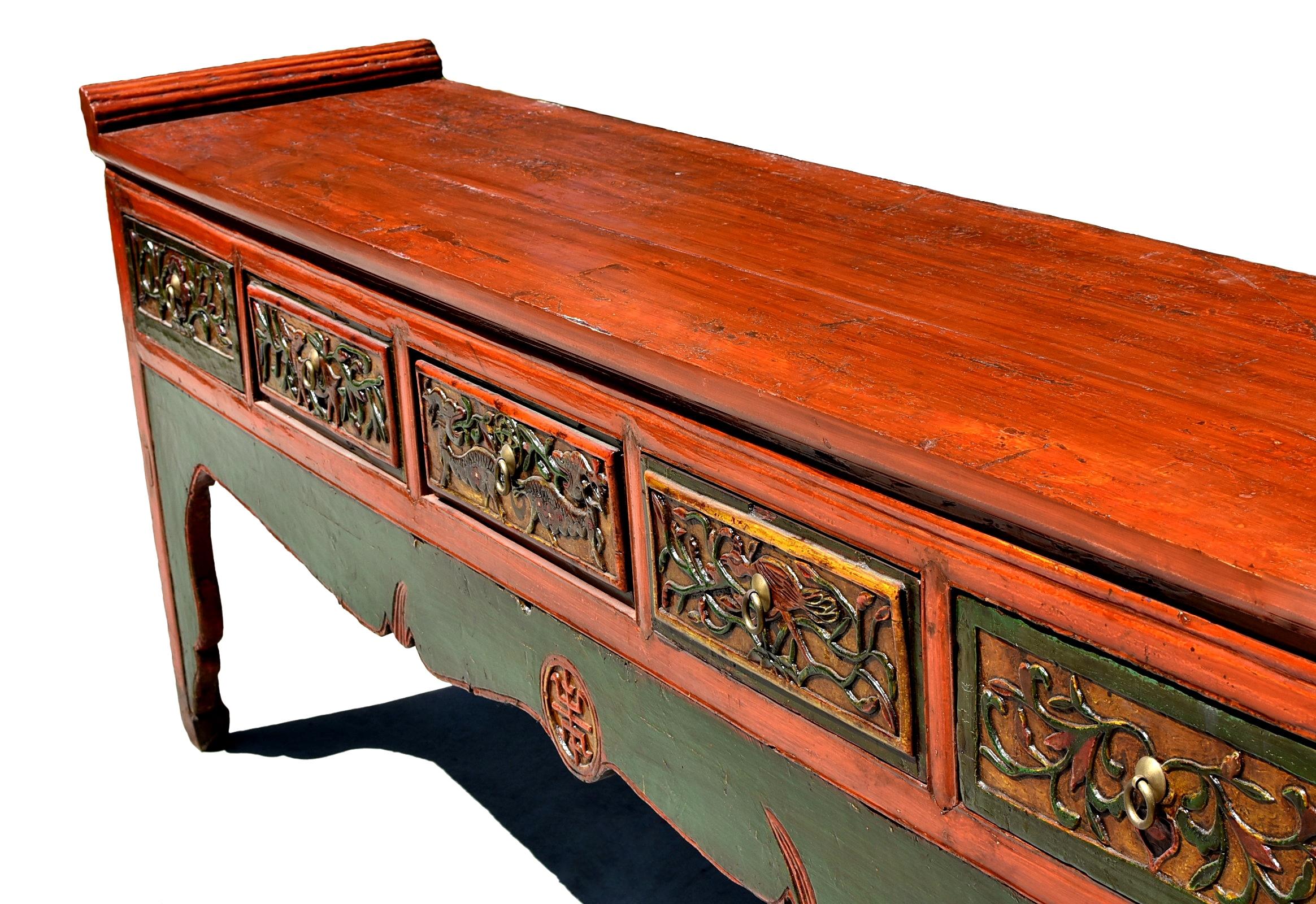 Chinese Antique Console Table Over 8 ft Long Altar For Sale 3