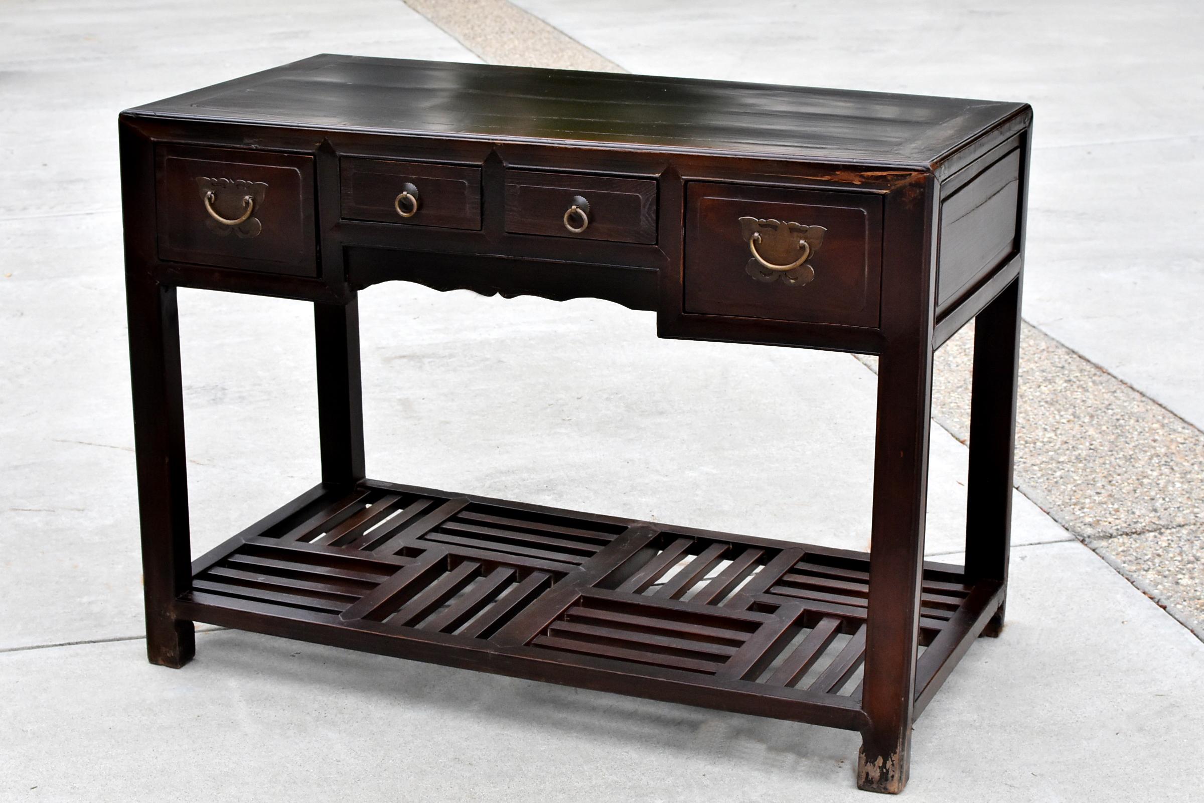 Chinese Antique Desk with Butterfly Hardware 3