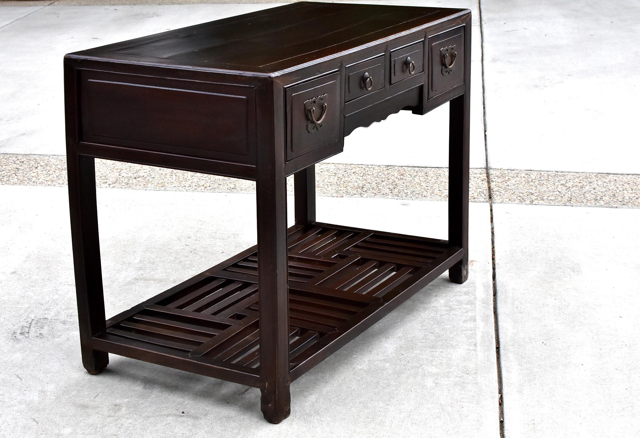 Joinery Chinese Antique Desk with Butterfly Hardware