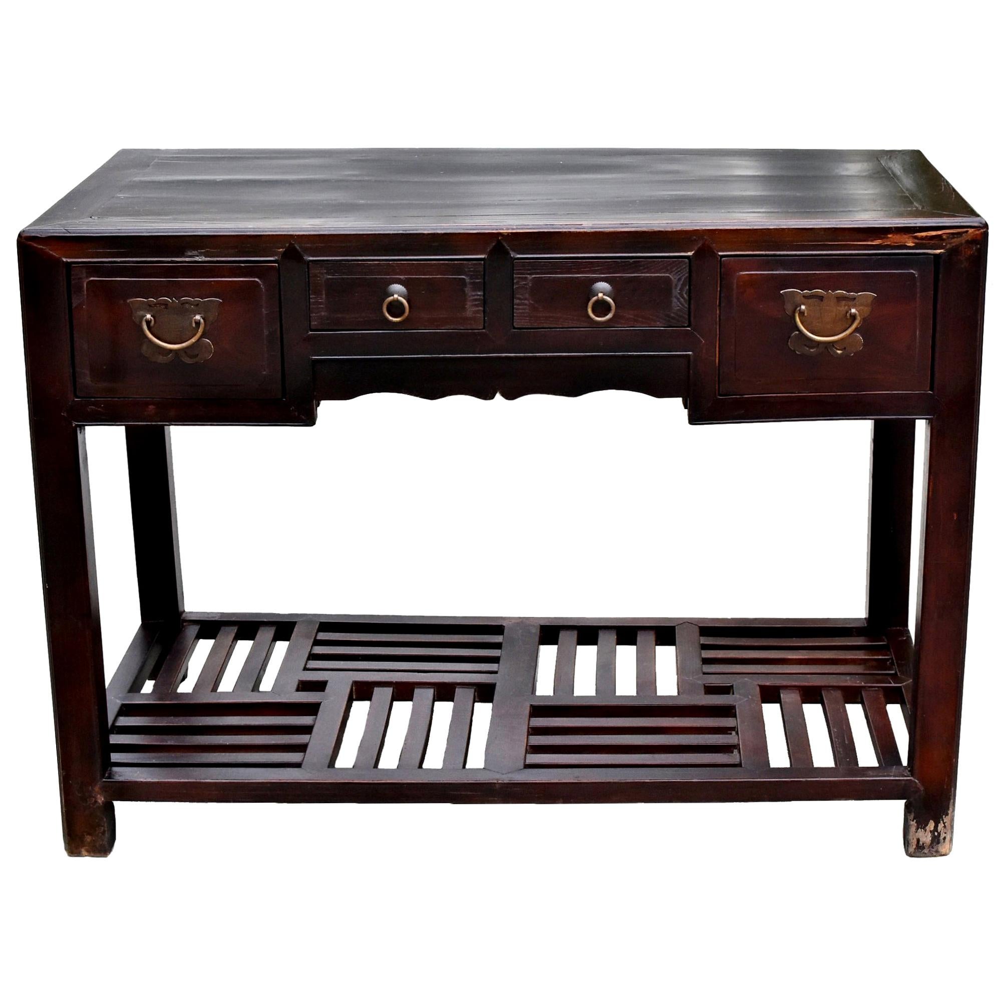 Chinese Antique Desk with Butterfly Hardware