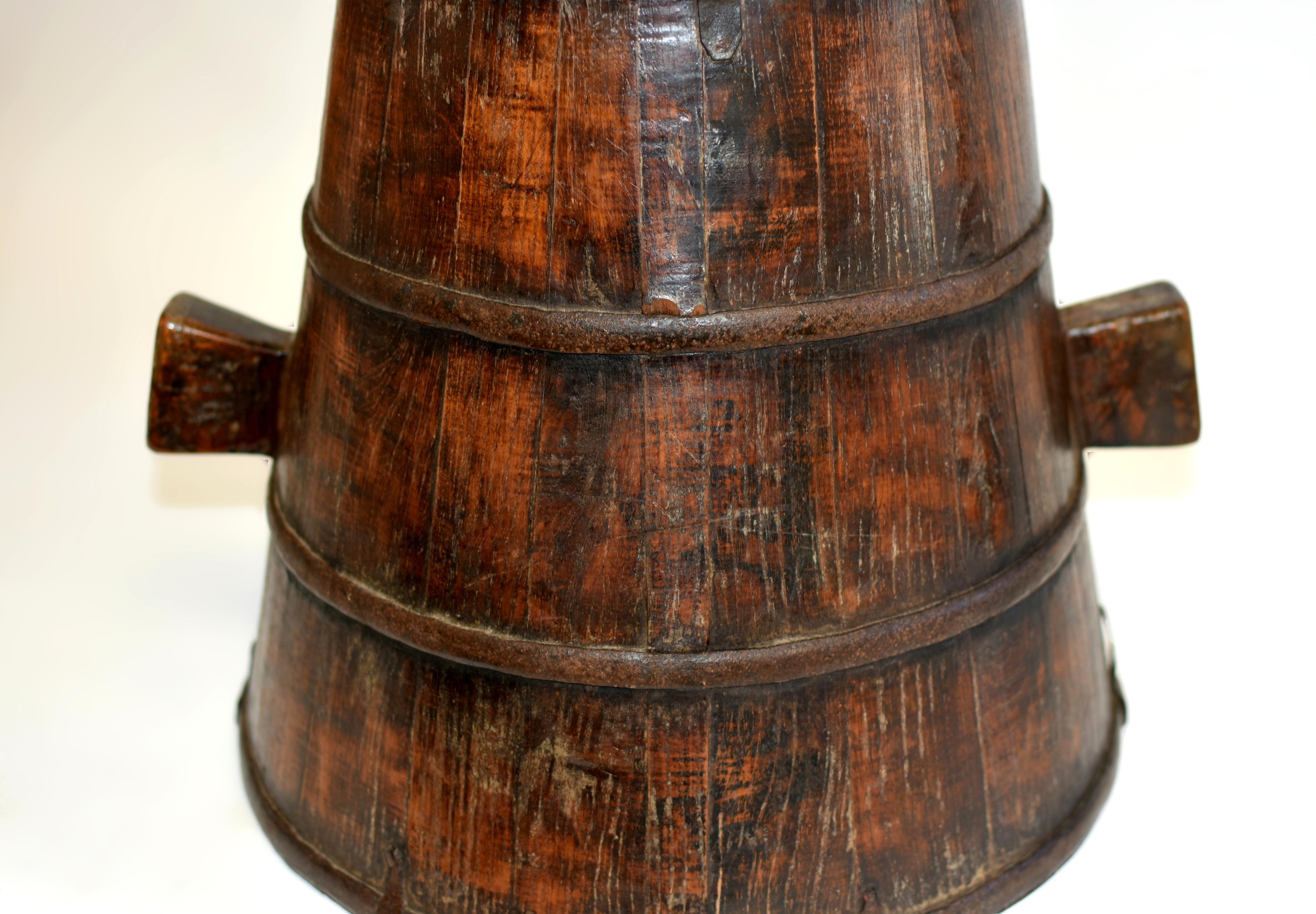 Chinese Antique Grain Holder Bucket Marked For Sale 5