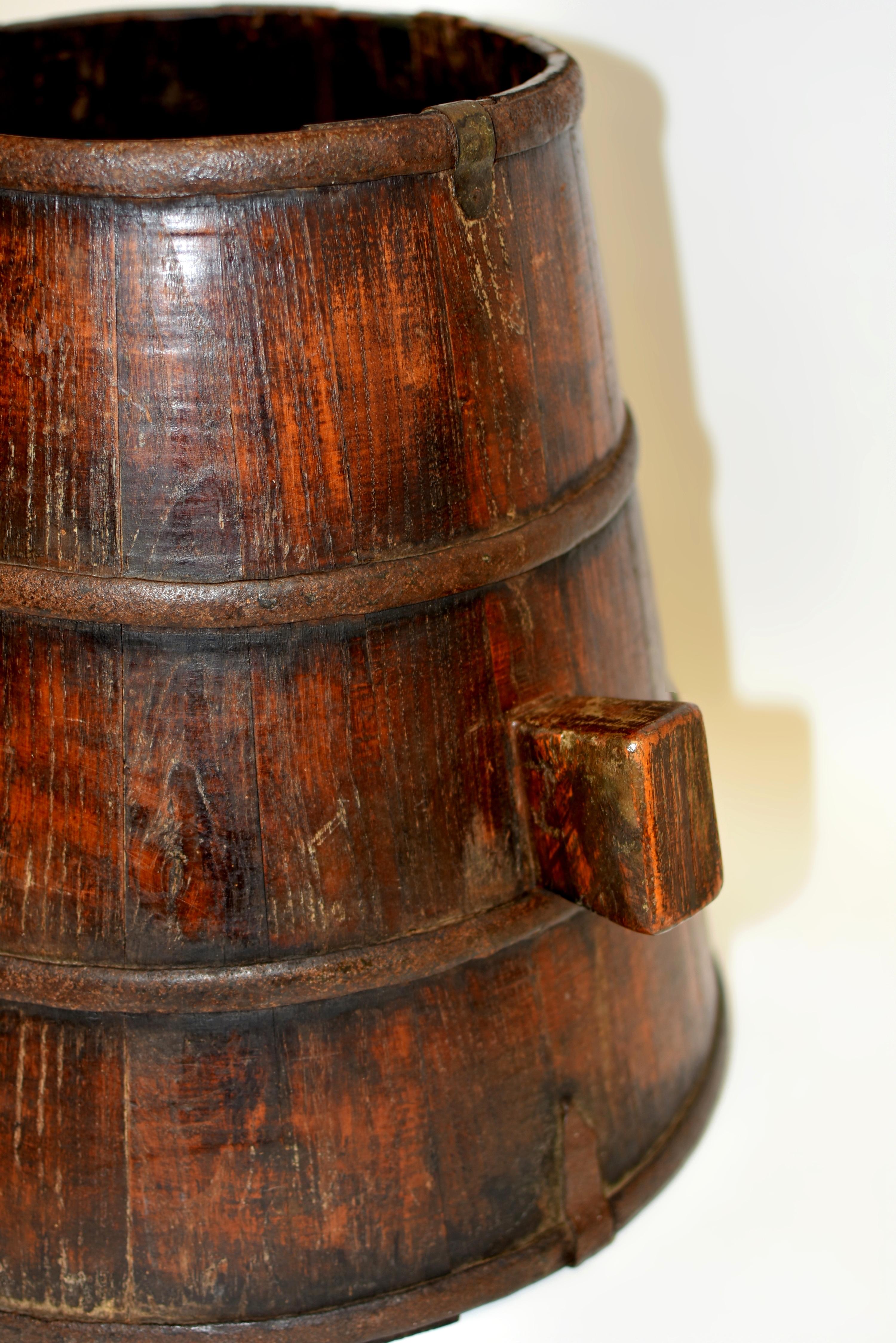 Chinese Antique Grain Holder Bucket Marked For Sale 6