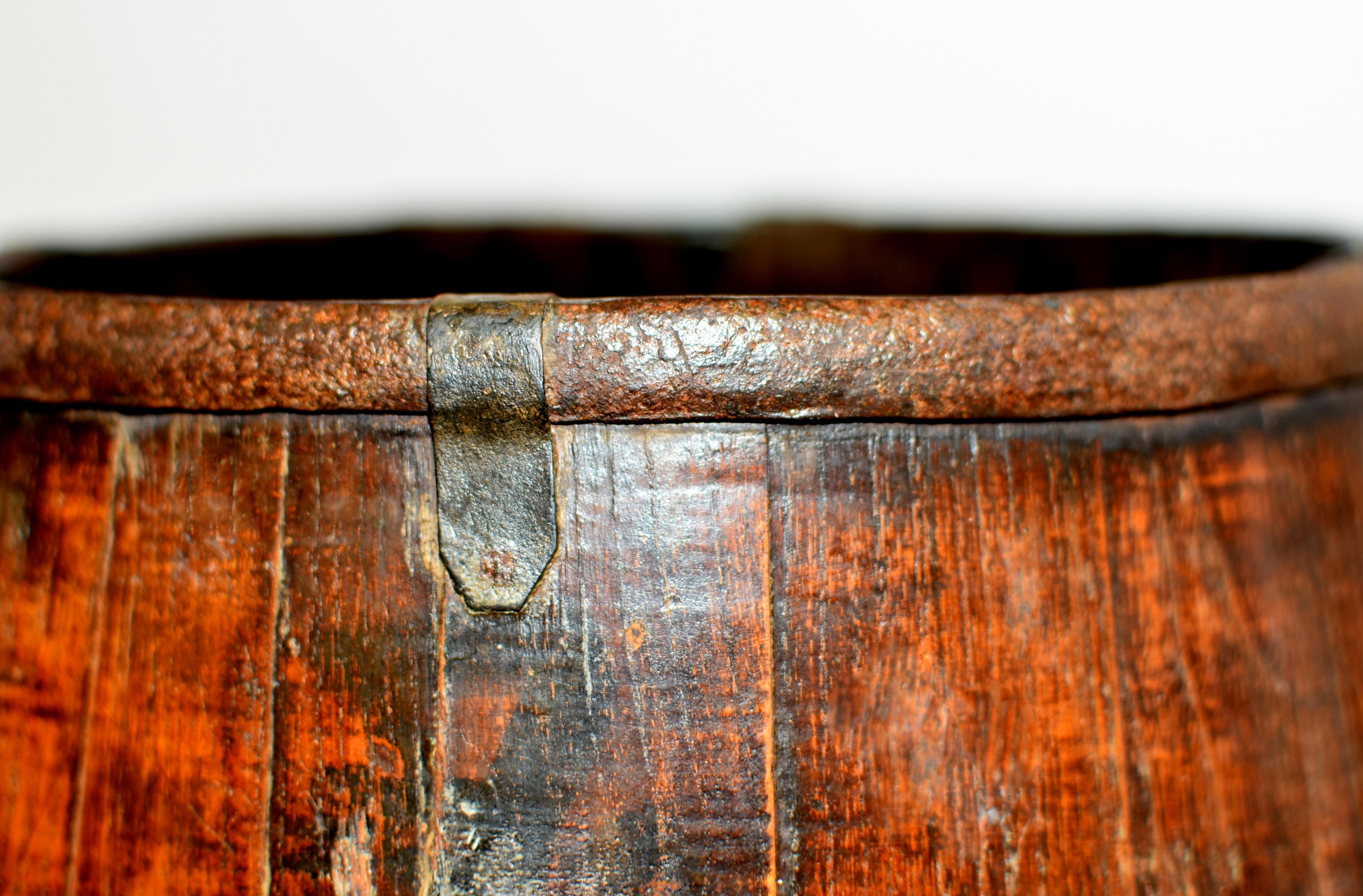 Chinese Antique Grain Holder Bucket Marked For Sale 9
