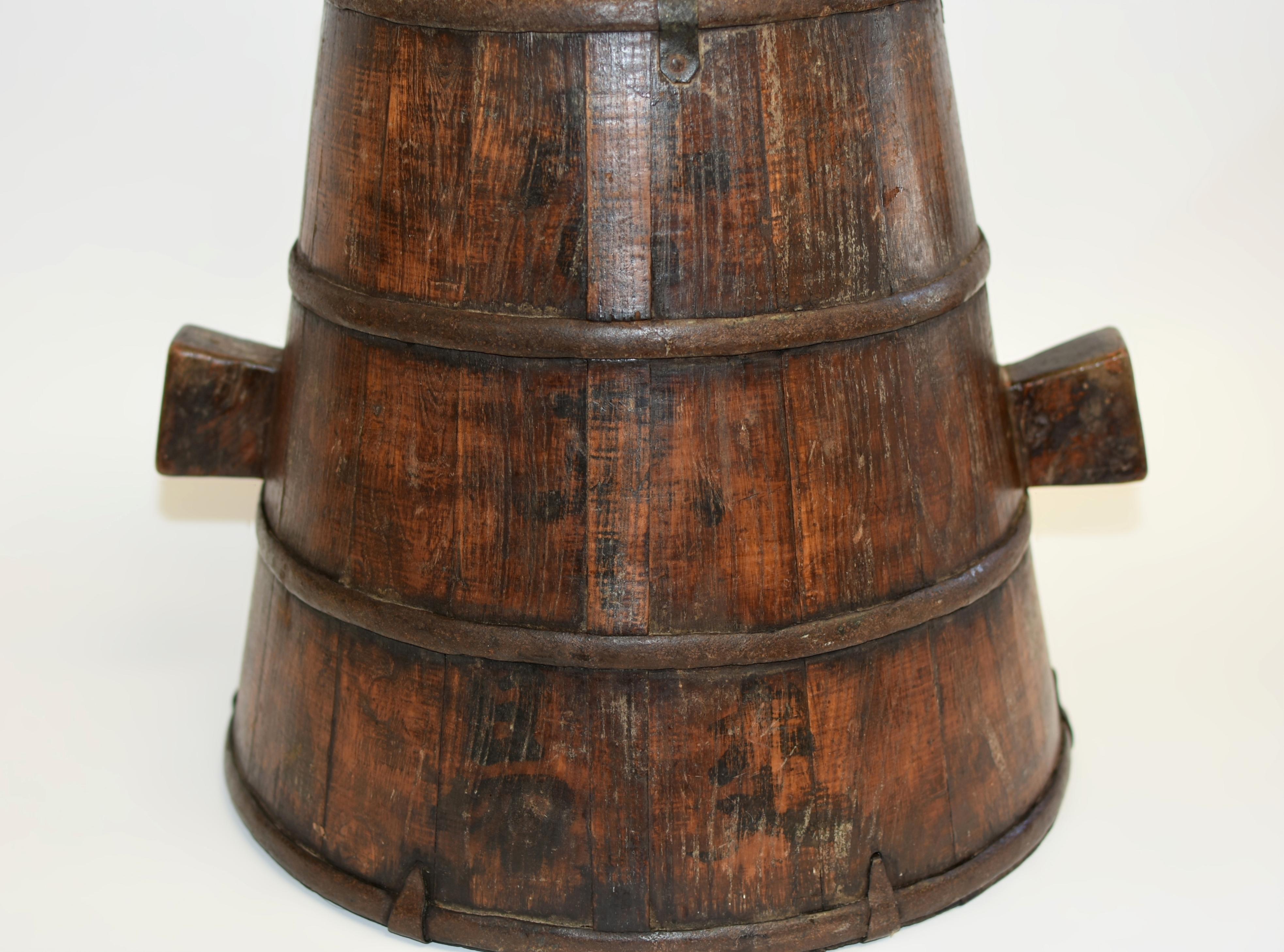 Chinese Antique Grain Holder Bucket Marked For Sale 1