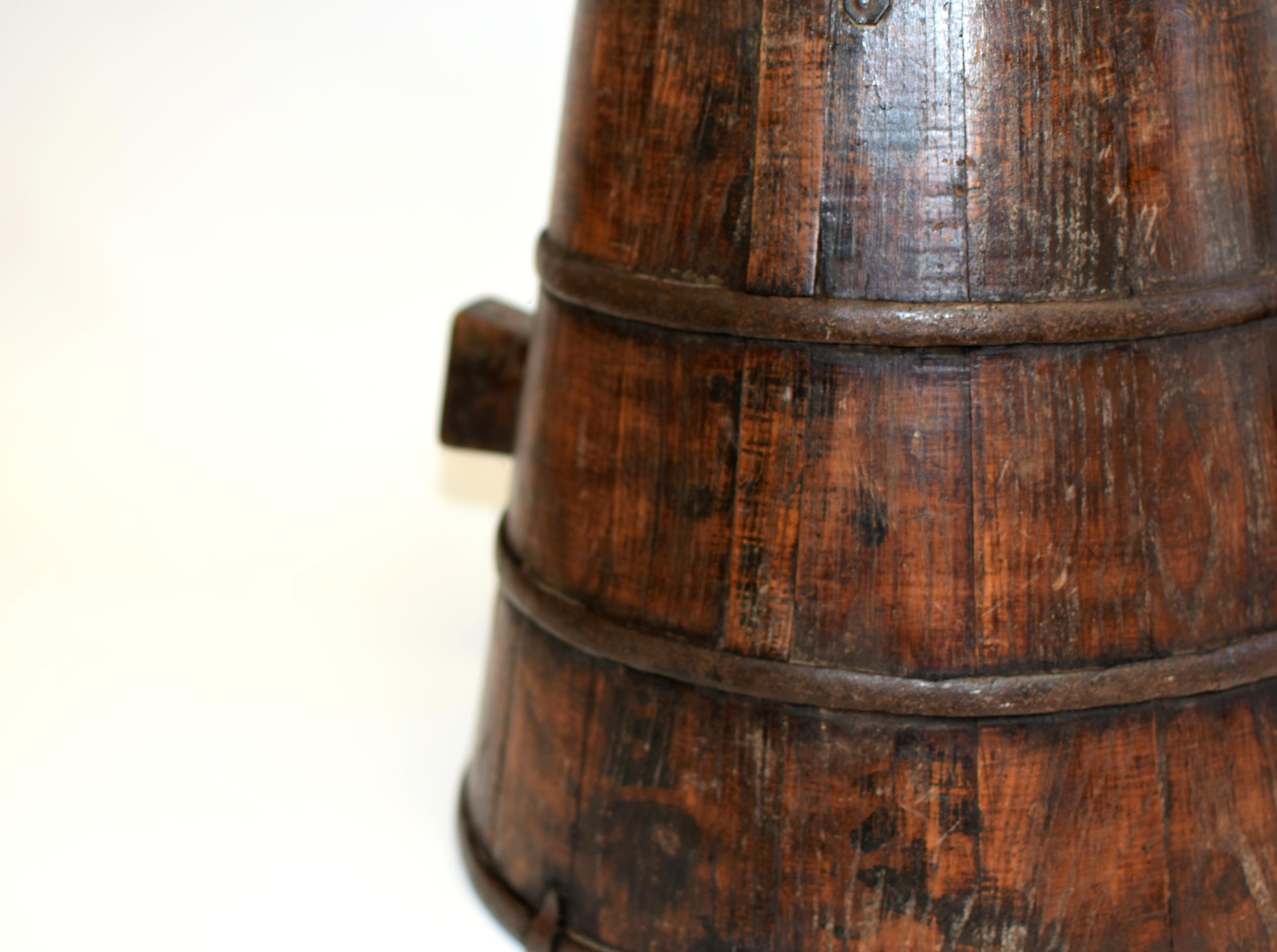 Chinese Antique Grain Holder Bucket Marked For Sale 2
