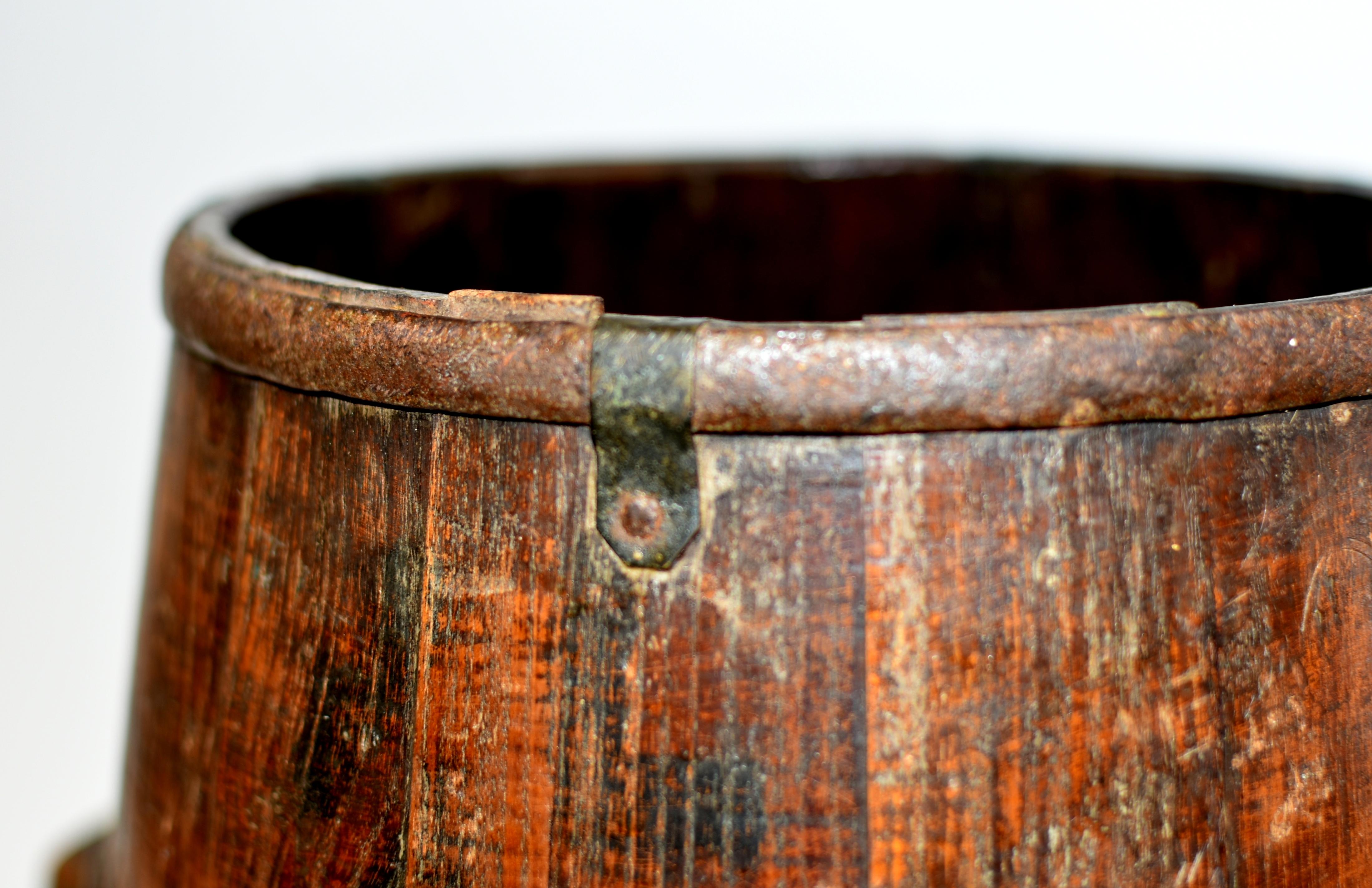 Chinese Antique Grain Holder Bucket Marked For Sale 3
