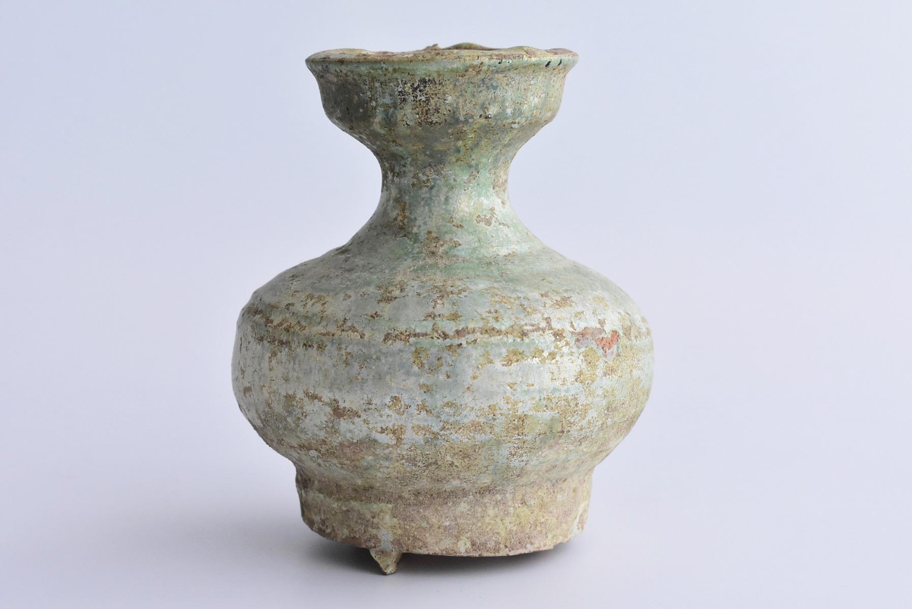 Arts and Crafts Chinese Antique Han Dynasty Green Glazed Silver Jar, 1st-3rd Century