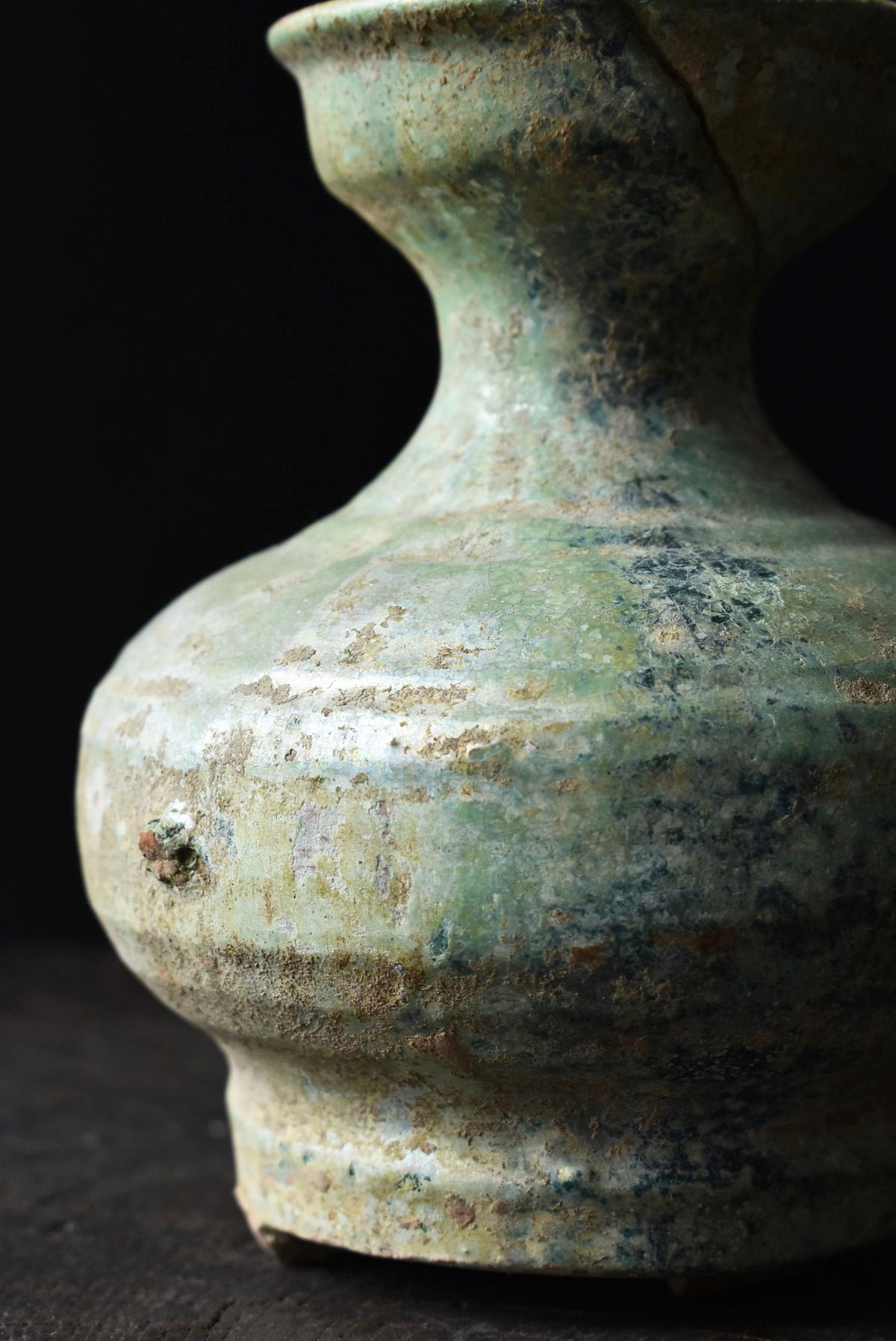 Chinese Antique Han Dynasty Green Glazed Silver Jar, 1st-3rd Century 1