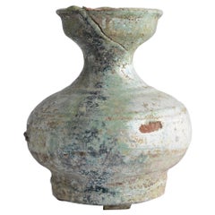 Chinese Antique Han Dynasty Green Glazed Silver Jar, 1st-3rd Century