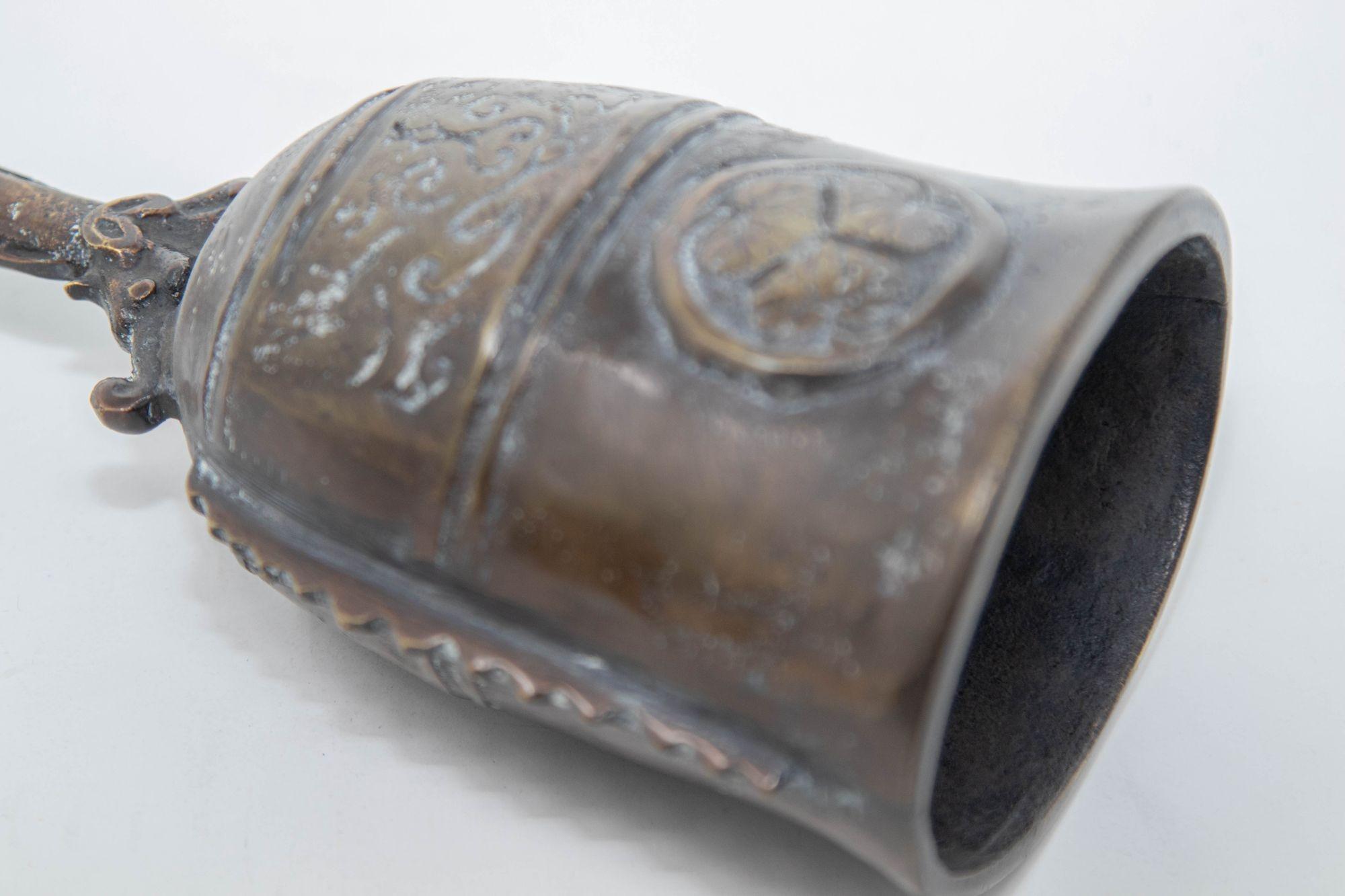 Chinese Antique Handbell Cast Bronze Buddhist Meditation Prayer Ghanta Bell 10