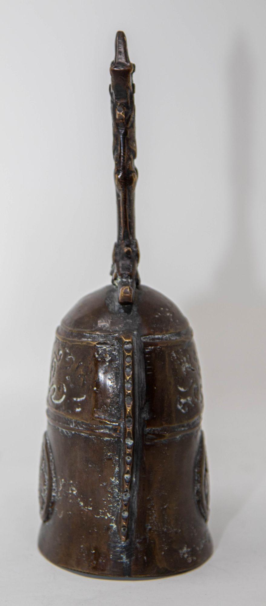 Chinese Antique Handbell Cast Bronze Buddhist Meditation Prayer Ghanta Bell 11
