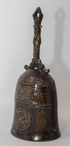 Chinese Antique Handbell Cast Bronze Buddhist Meditation Prayer Ghanta Bell