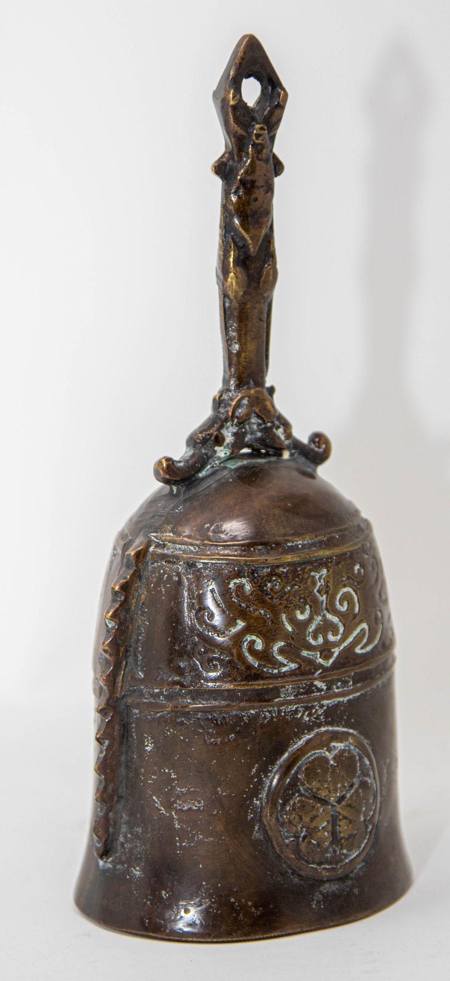 Tibetan Chinese Antique Handbell Cast Bronze Buddhist Meditation Prayer Ghanta Bell