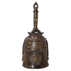 Chinese Antique Handbell Cast Bronze Buddhist Meditation Prayer Ghanta Bell
