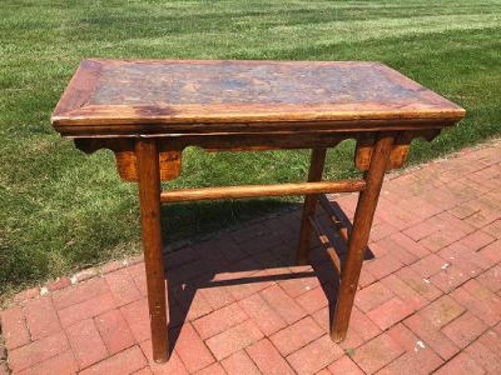 Chinese Fine Antique Hardwood Wine Table With Rare Inlay For Sale 1