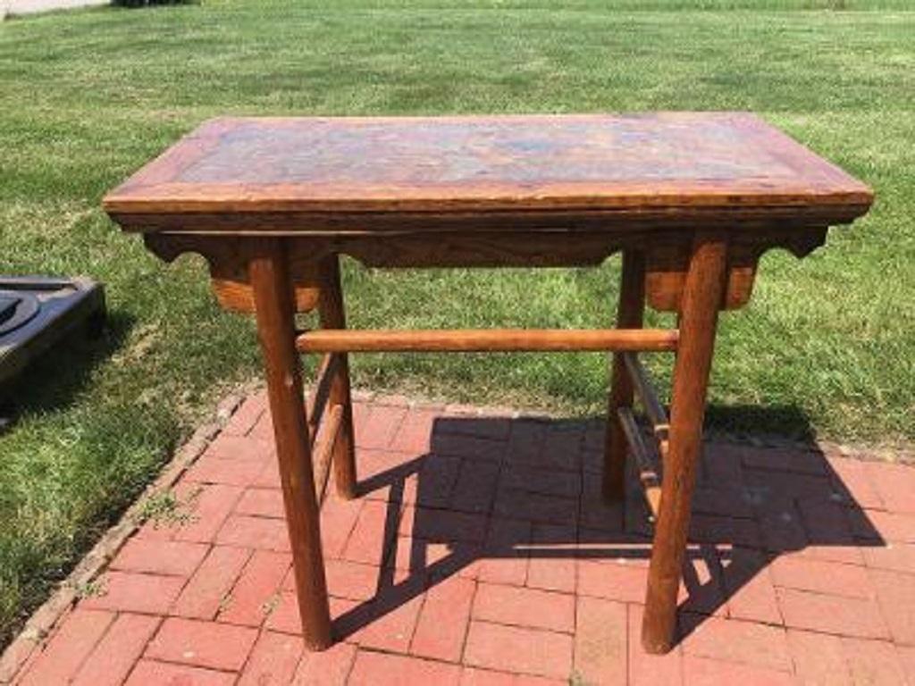 Chinois Table à vin chinoise ancienne en bois dur avec incrustation rare en vente