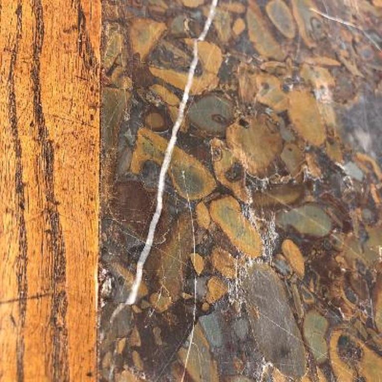 19th Century Chinese Fine Antique Hardwood Wine Table With Rare Inset Pudding Stone For Sale