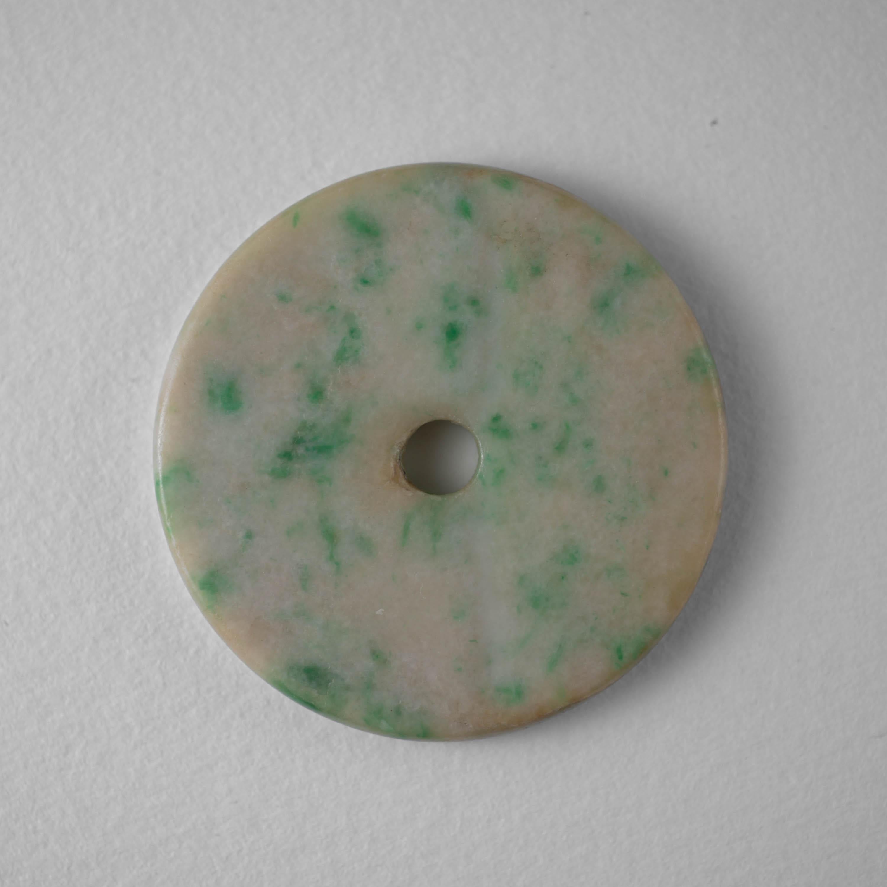 Disk Pi chinois ancien en jade certifié non traité, datant d'environ 1820-1850 en vente 1
