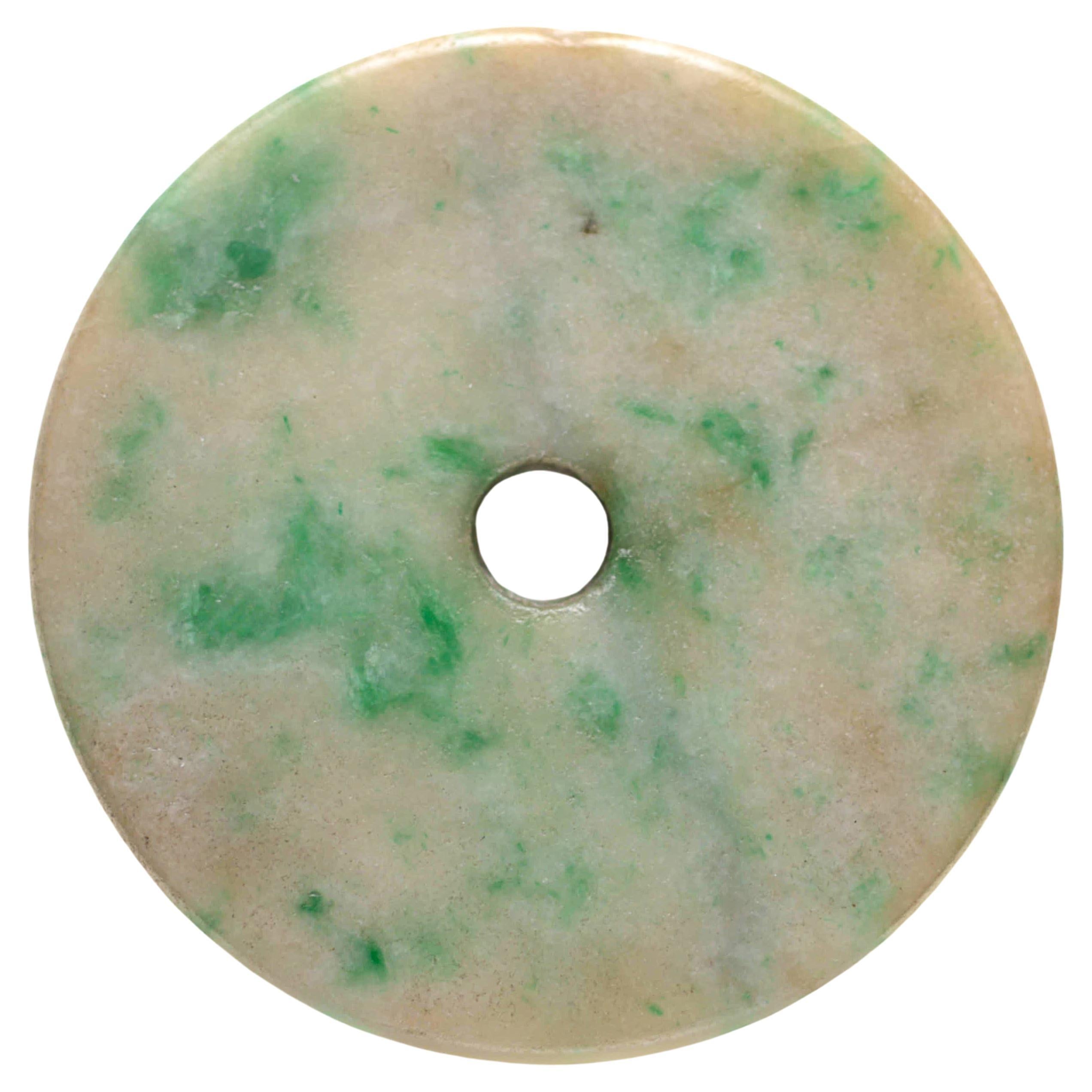Disk Pi chinois ancien en jade certifié non traité, datant d'environ 1820-1850 en vente
