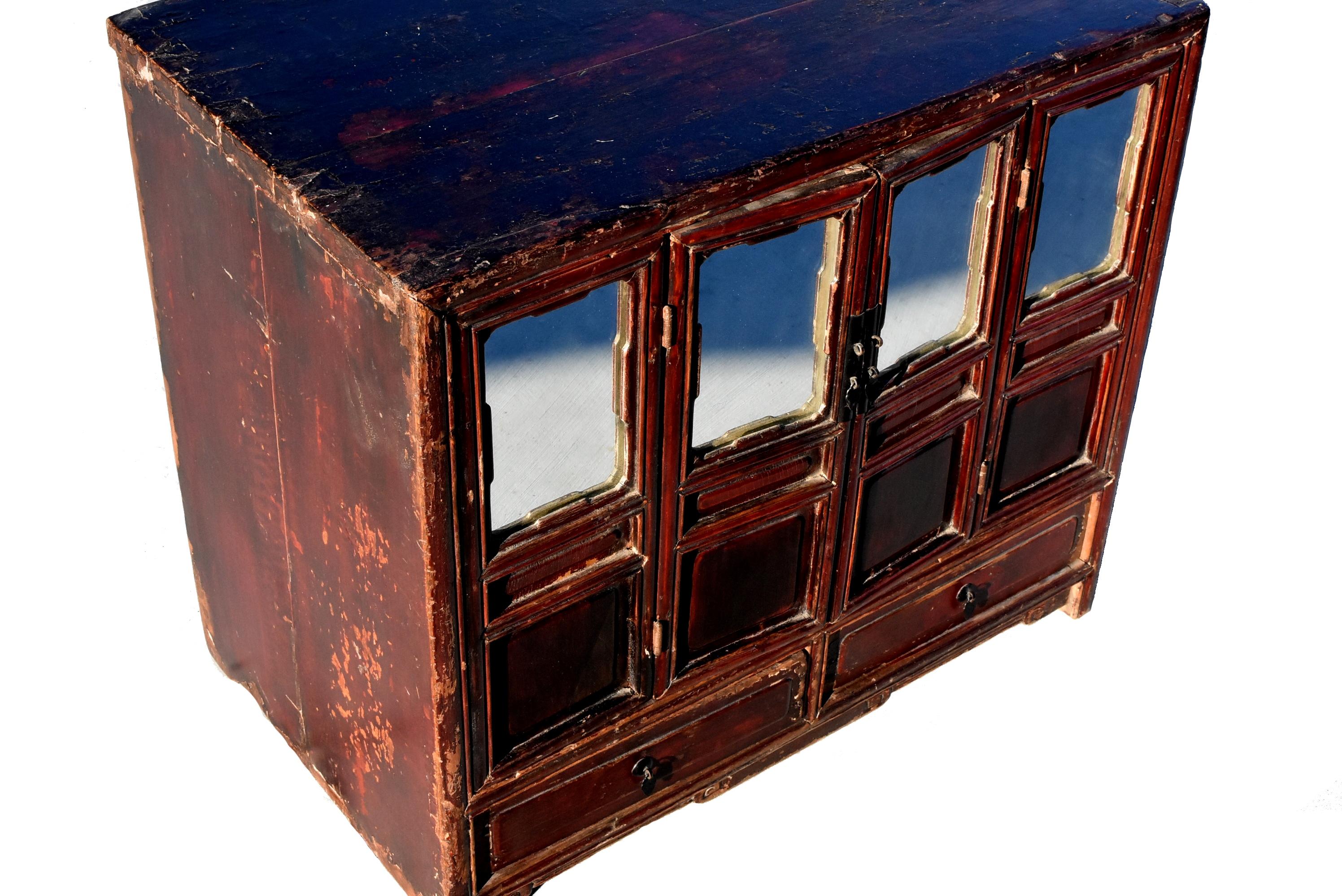 Cassapanca cinese Antique Mirror Vanity Kang in vendita 1
