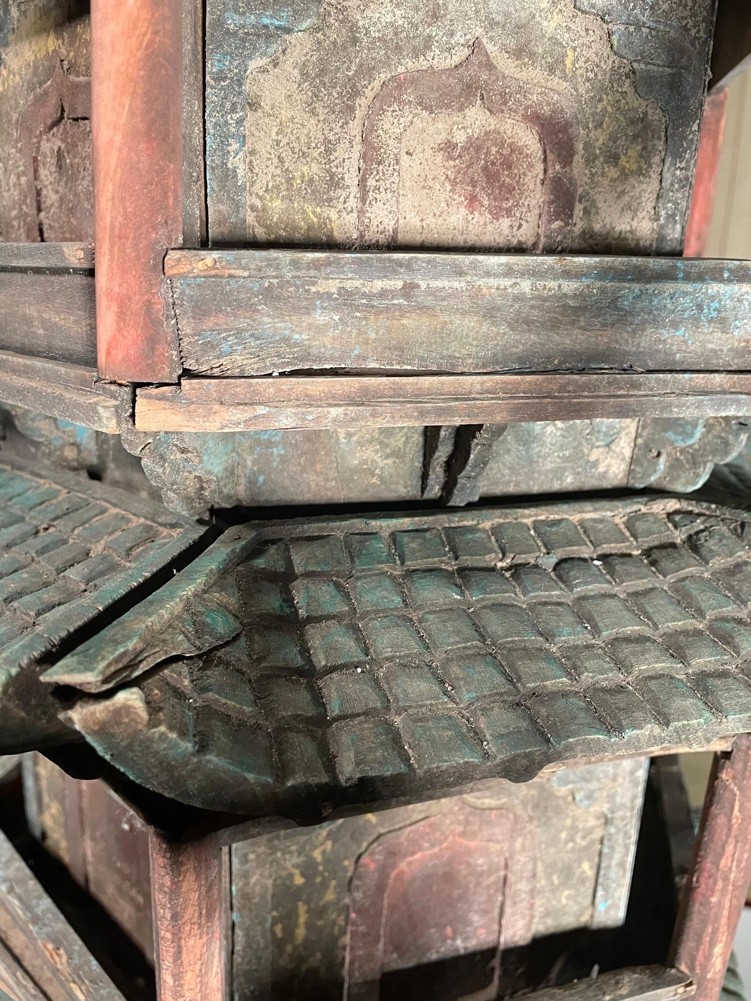 Tour pagode bouddhiste monumentale chinoise ancienne en bois de 70 pouces  en vente 10