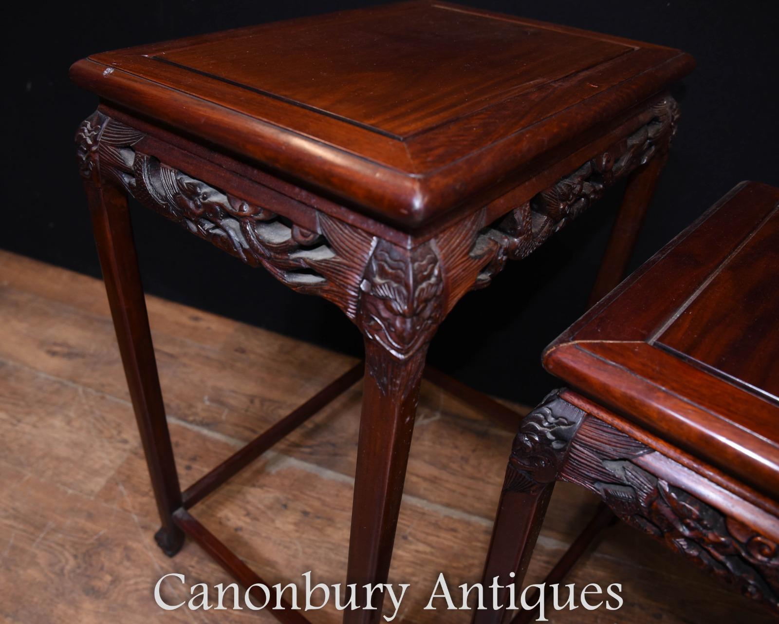 Chinese Antique Nest of Tables Hardwood For Sale 4