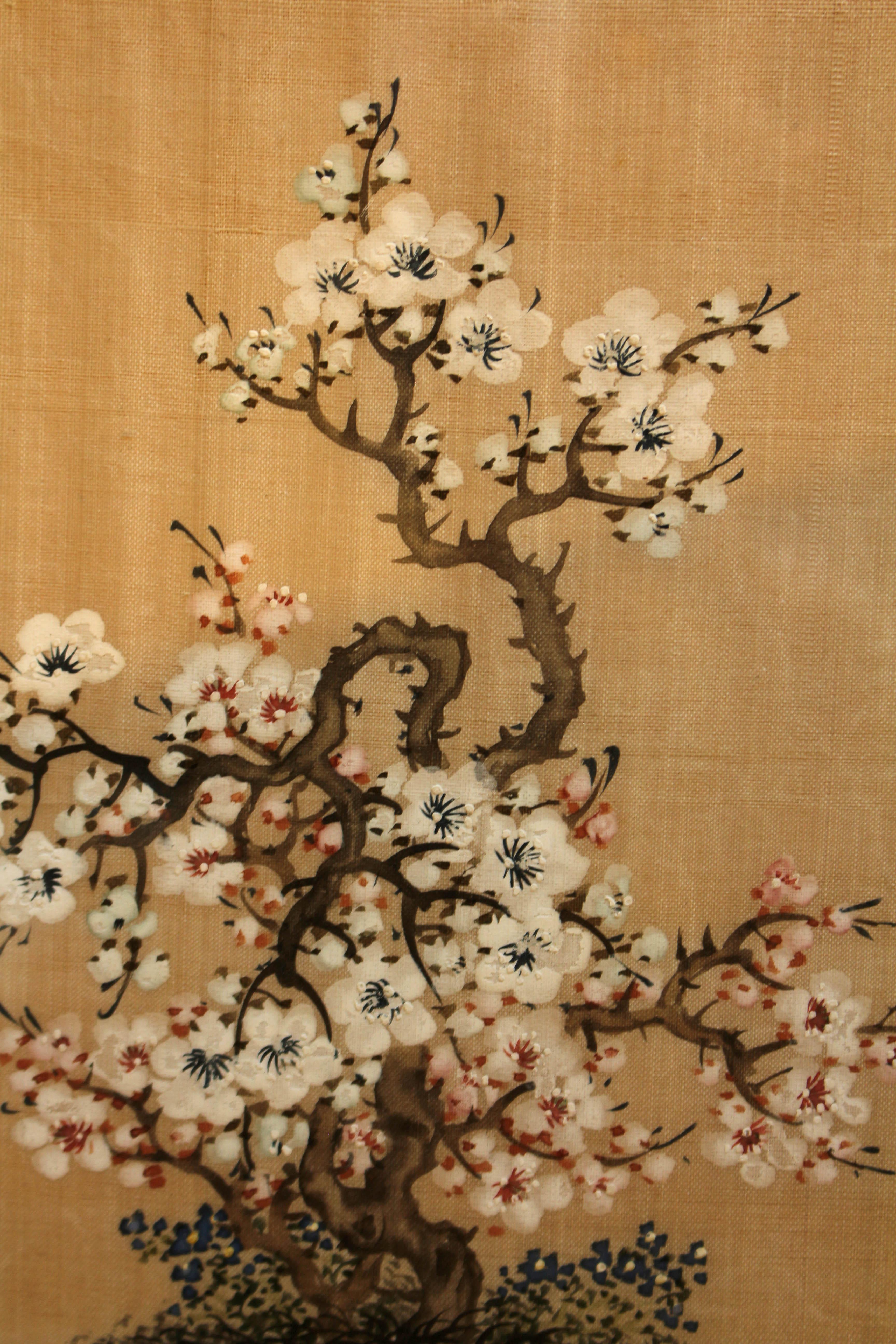 19th Century Chinese Antique Painting on Silk