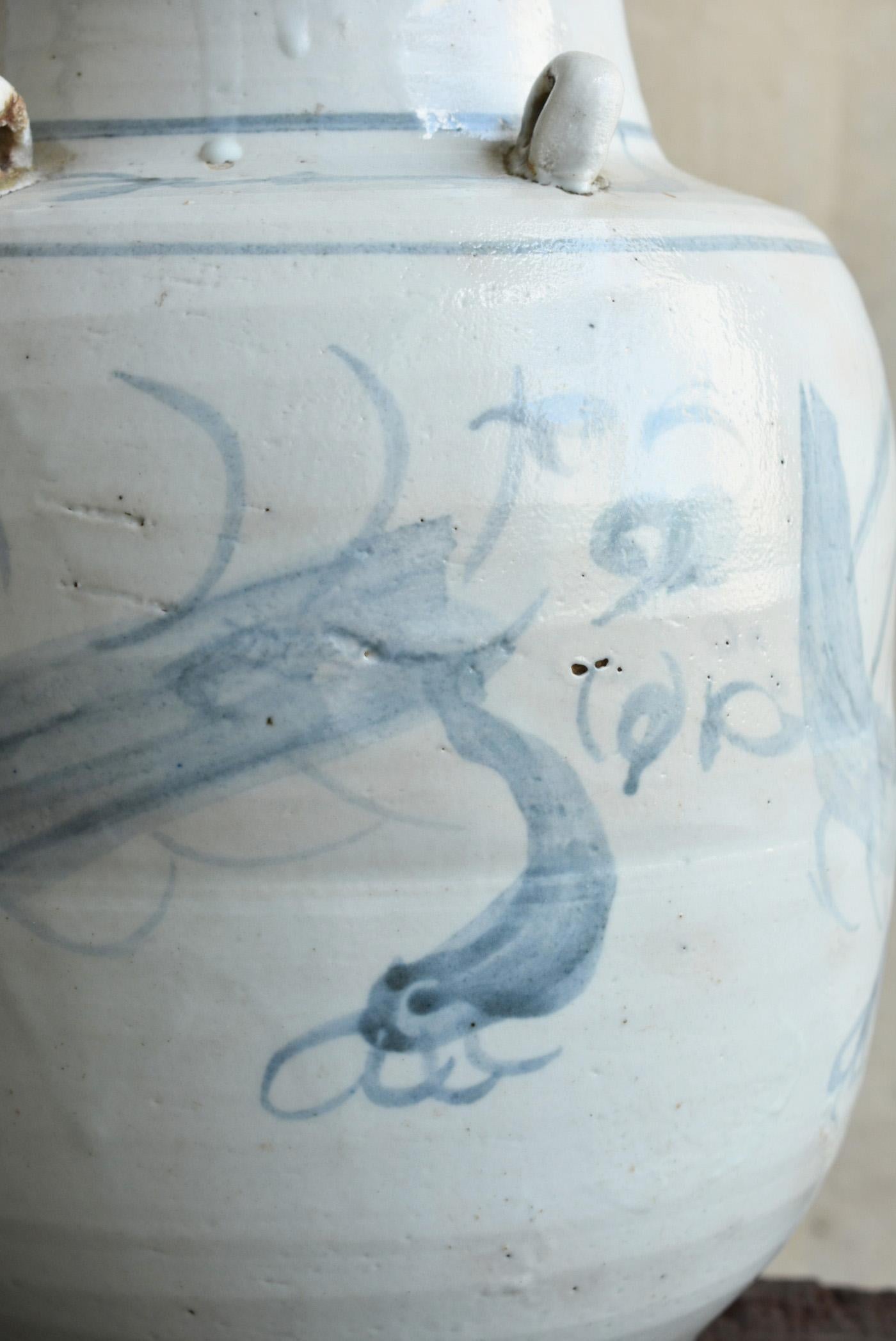 Chinese antique pottery dyed vase/19th century/Qing dynasty/Dragon pattern For Sale 5