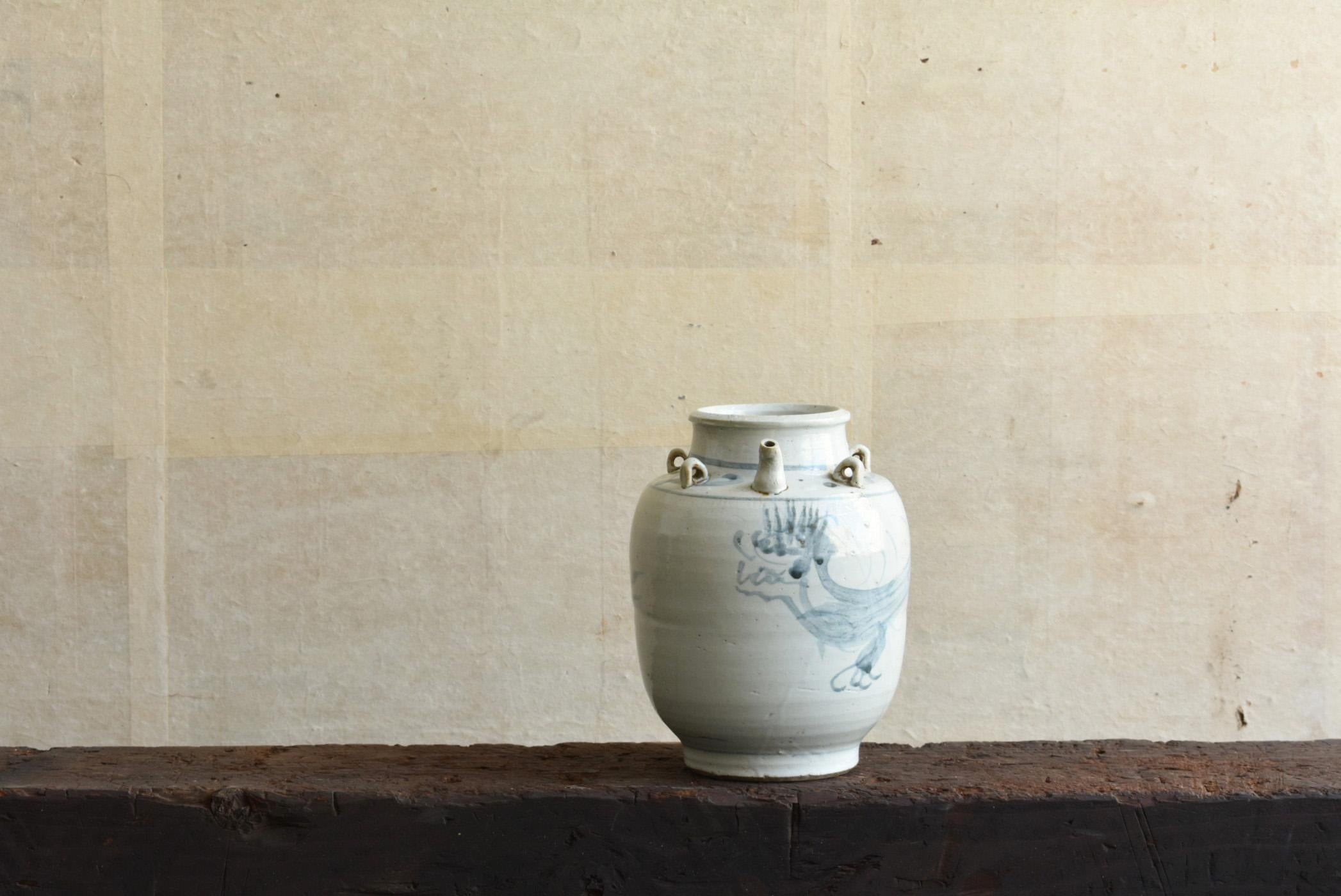 Vase antique chinois en poterie teintée/19ème siècle/dynastie Qing/Motif de dragon en vente 10