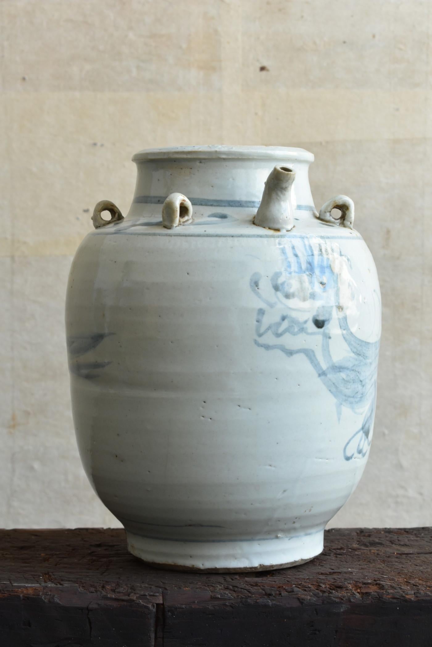 Vernissé Vase antique chinois en poterie teintée/19ème siècle/dynastie Qing/Motif de dragon en vente