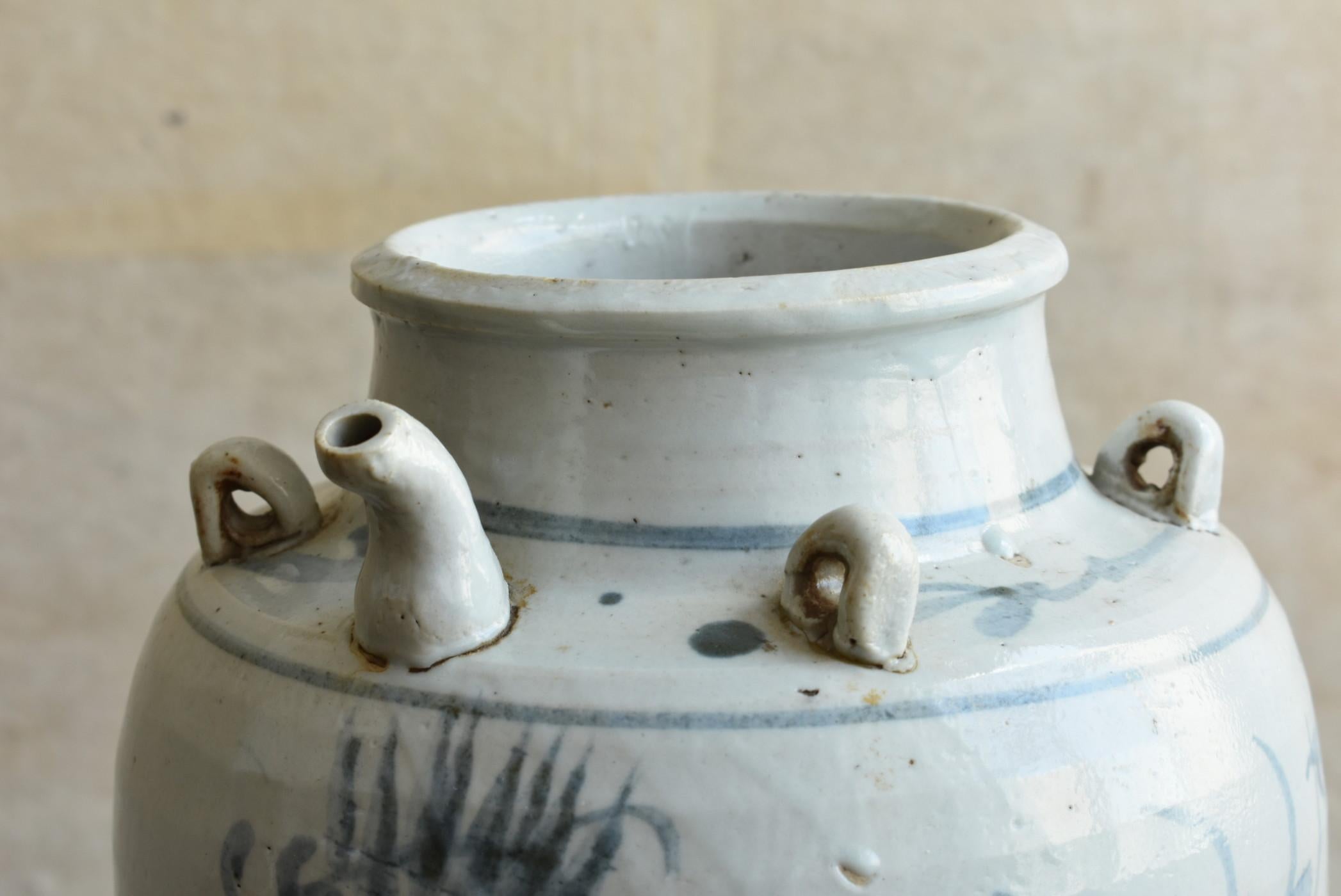 Chinesische antike Keramik gefärbte Vase/19. Jahrhundert/Qing Dynastie/Drachenmuster (Porzellan) im Angebot