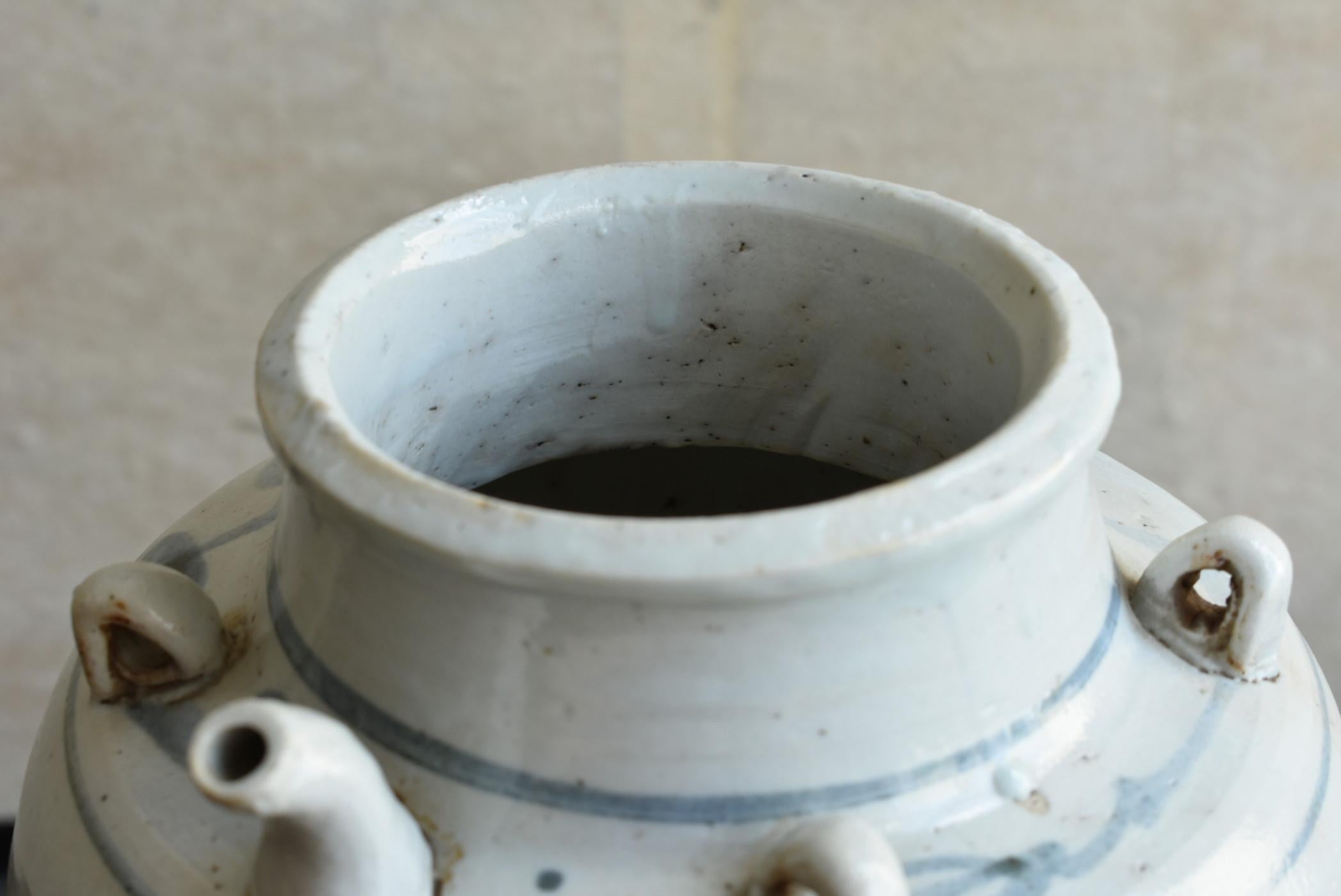 Porcelaine Vase antique chinois en poterie teintée/19ème siècle/dynastie Qing/Motif de dragon en vente