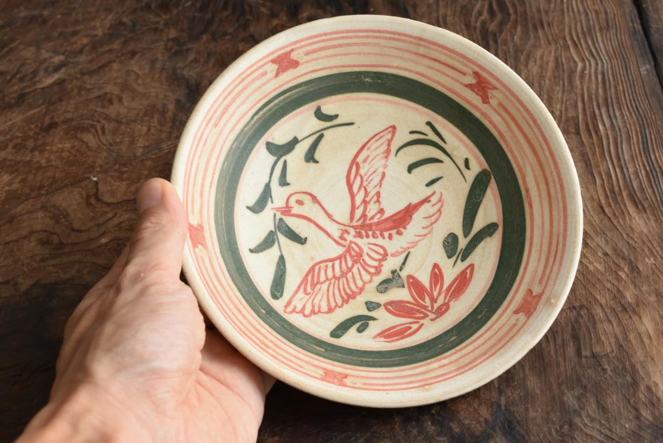 Glazed Chinese antique pottery small plate/13th century/Waterfowl pattern/Jin Dynasty For Sale