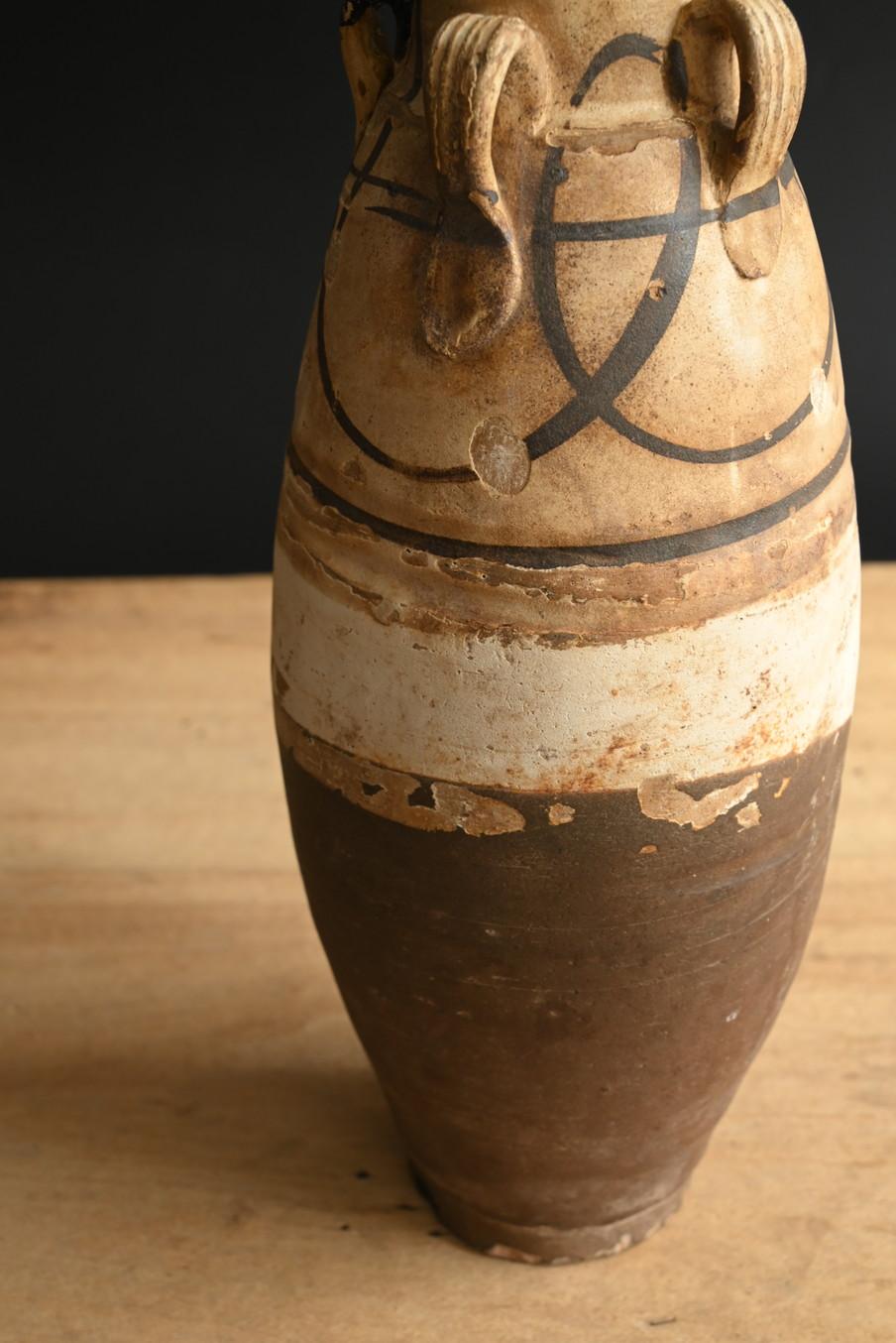 Vase wabi-sabi en poterie chinoise ancienne/12e-14e siècle/four de Cizhou en vente 5