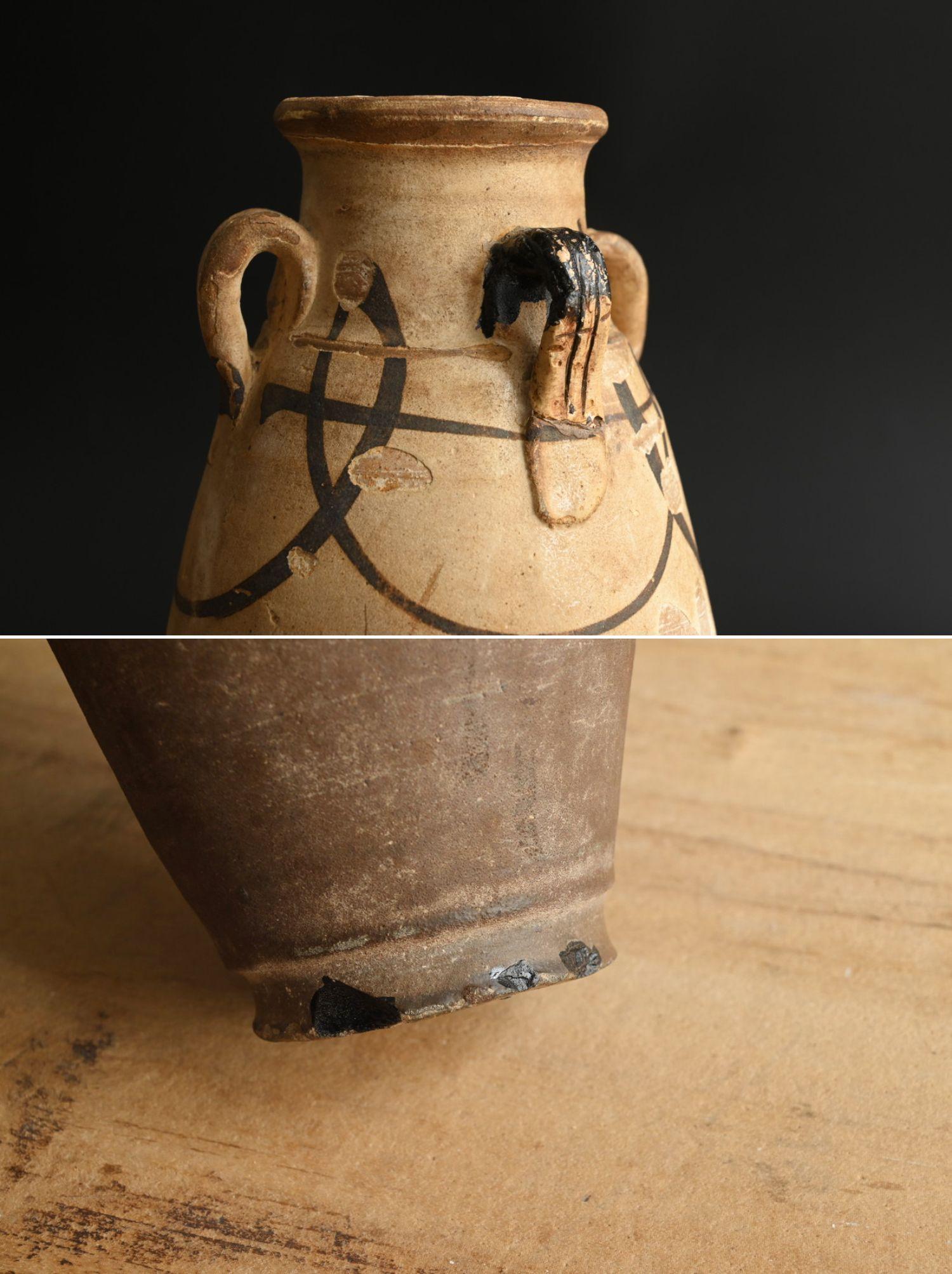 Vase wabi-sabi en poterie chinoise ancienne/12e-14e siècle/four de Cizhou en vente 8