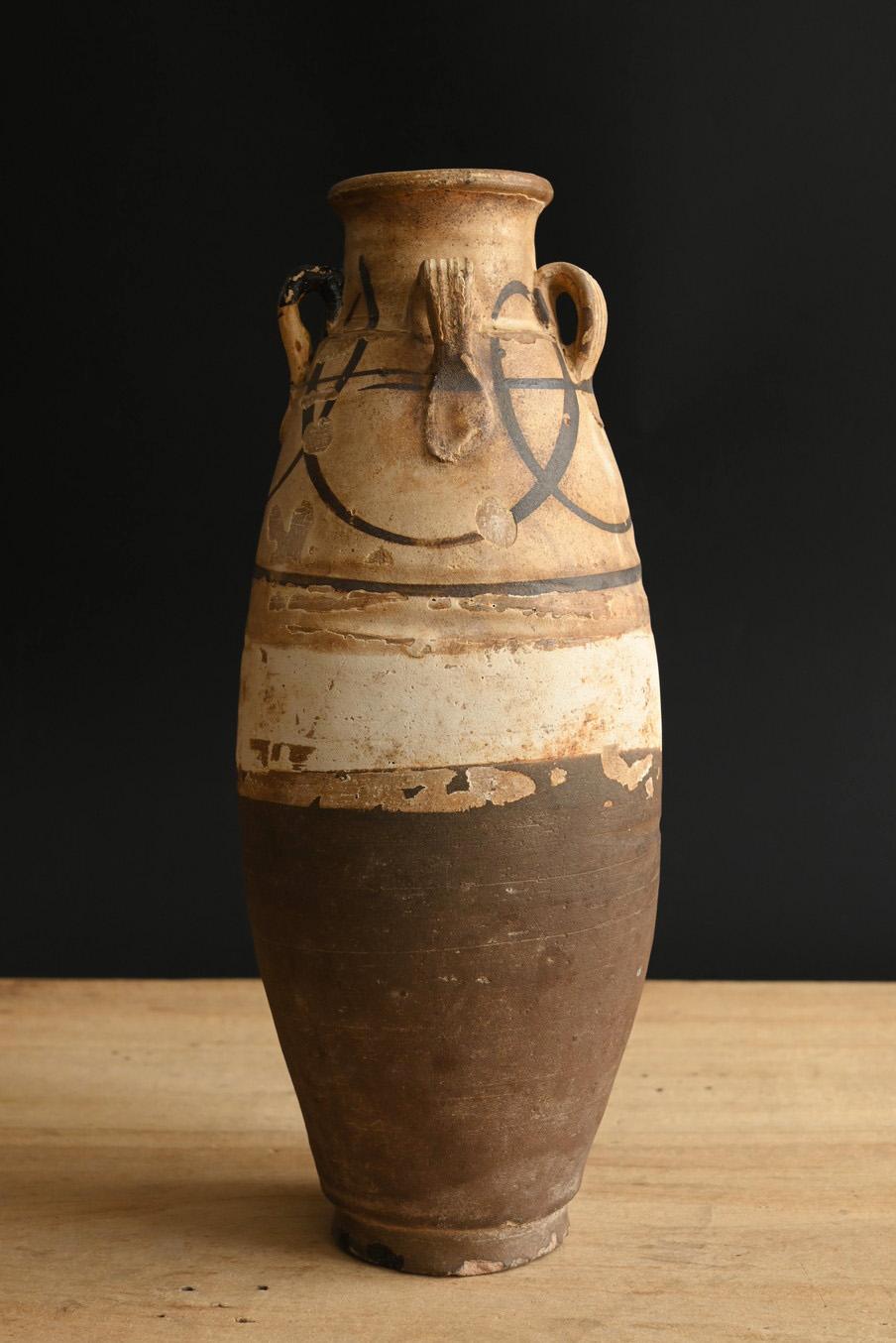 Poteries Vase wabi-sabi en poterie chinoise ancienne/12e-14e siècle/four de Cizhou en vente