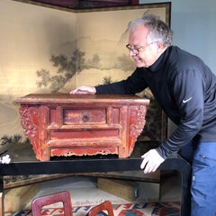 Chinese Antique Red Lacquer Display Tea or Coffee Table