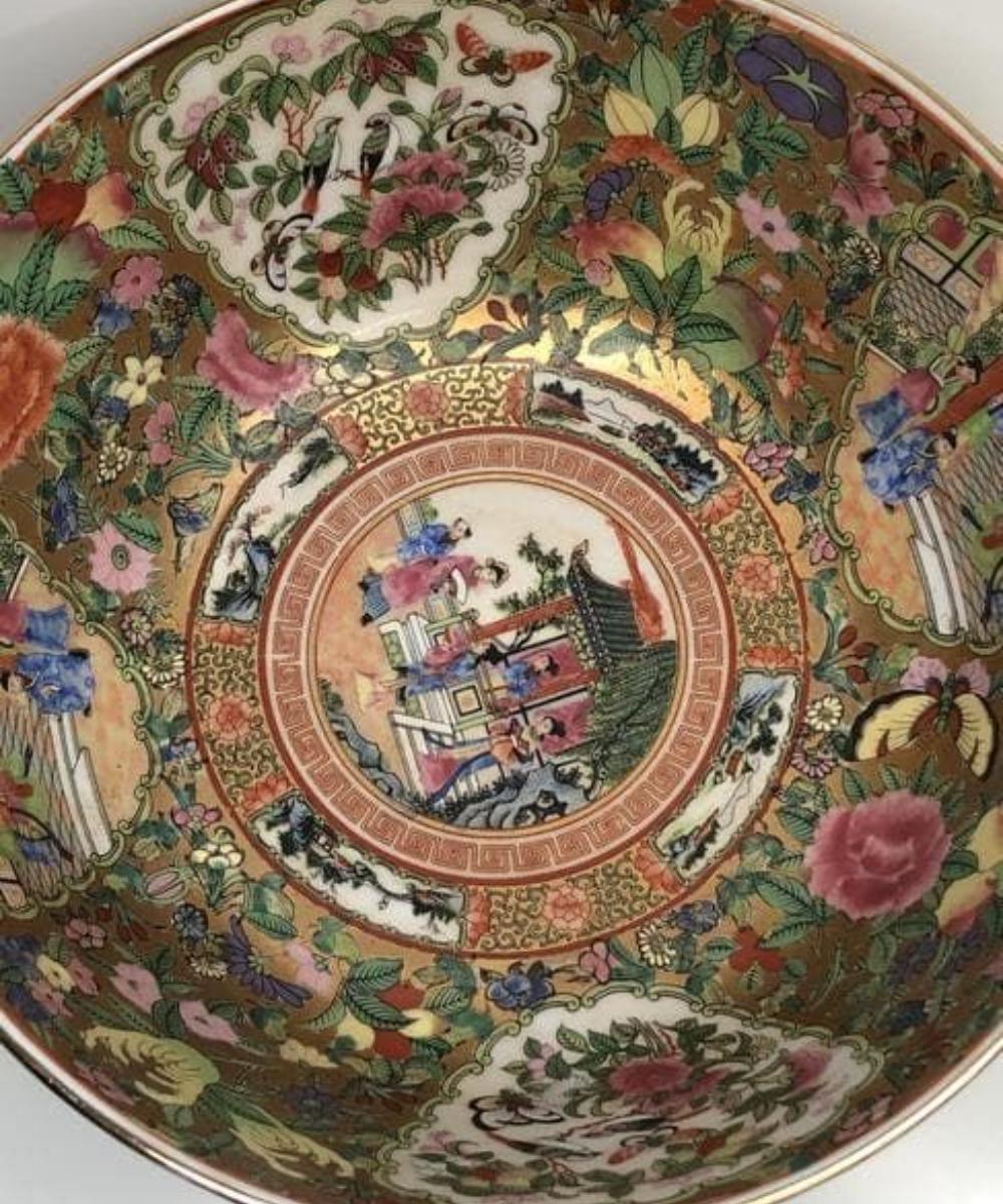 18th Century and Earlier Chinese Antique Rose Famille Bowl Qing Synasty Qinglong For Sale