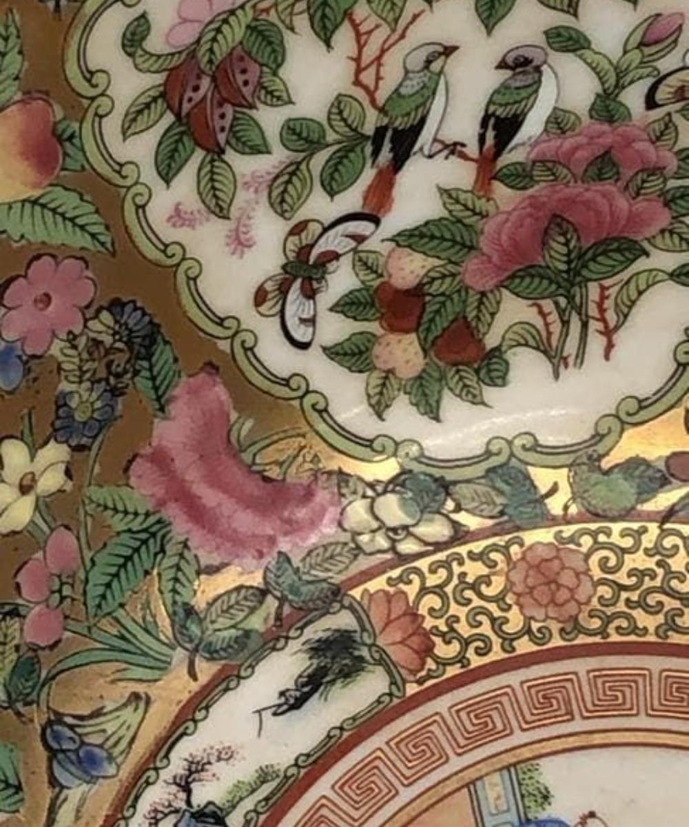Porcelain Chinese Antique Rose Famille Bowl Qing Synasty Qinglong For Sale