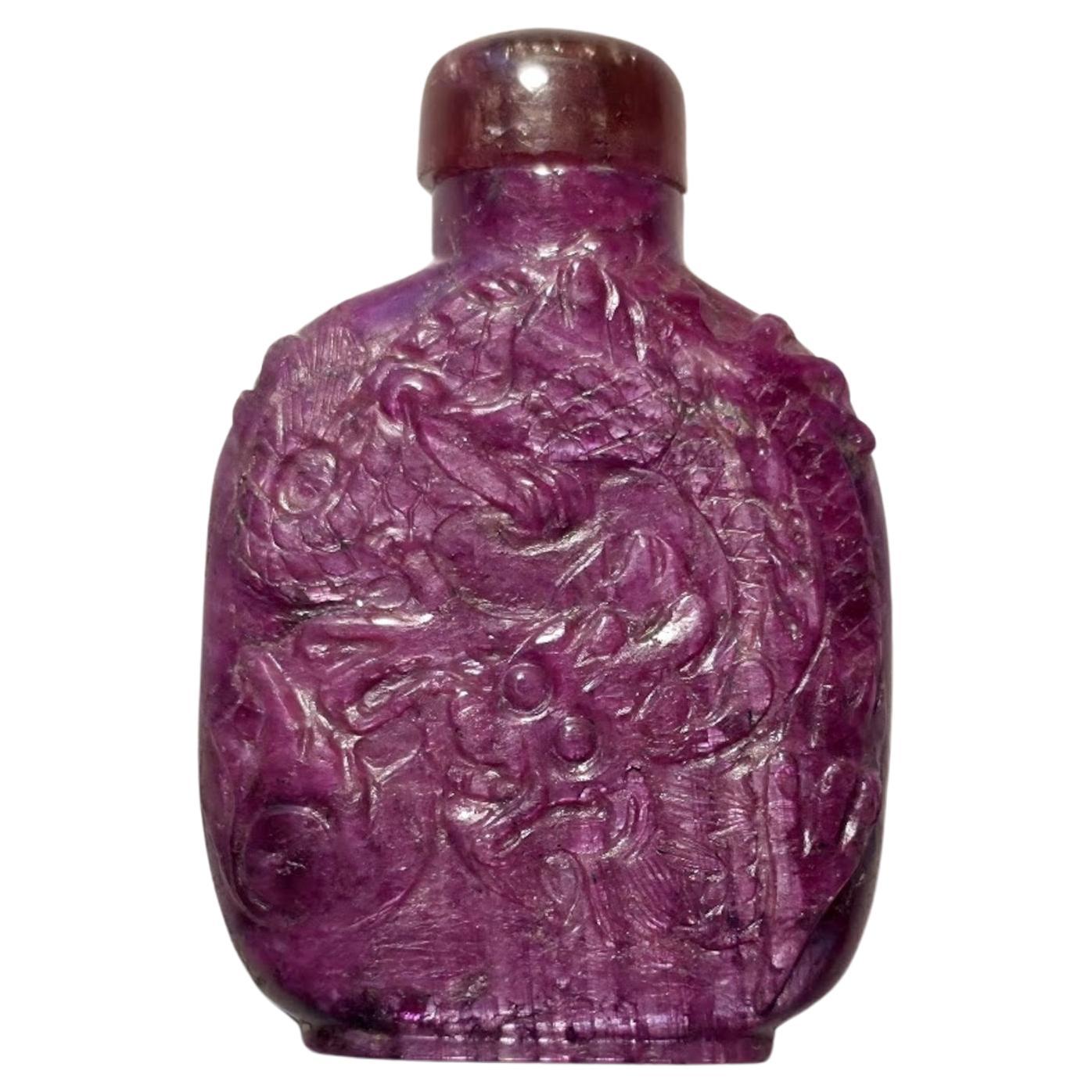Chinese Antique Ruby Snuff Bottle, late 19th to early 20th Century en vente