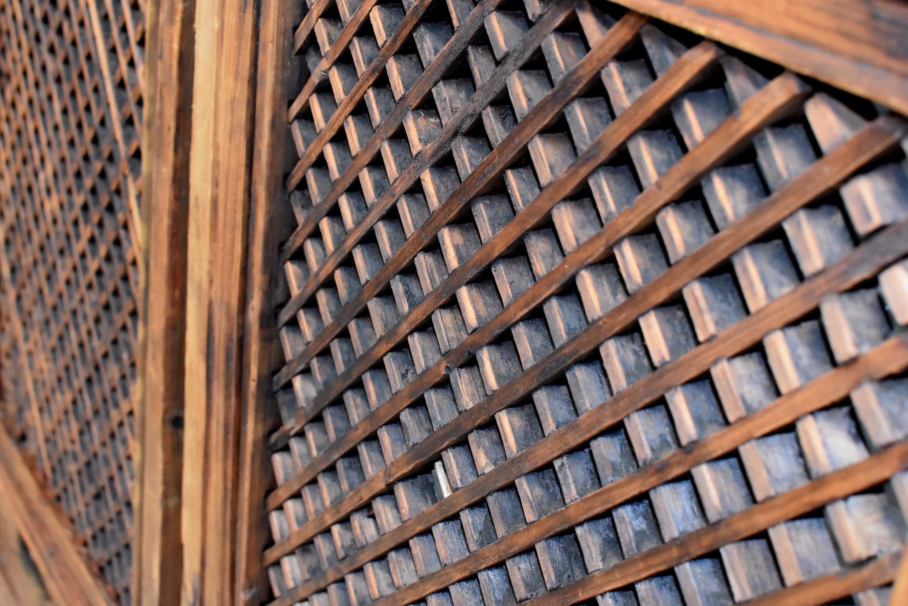 Chinesisches antikes Raumteiler-Set aus 5 Würfeln, Ming-Design (Holz) im Angebot